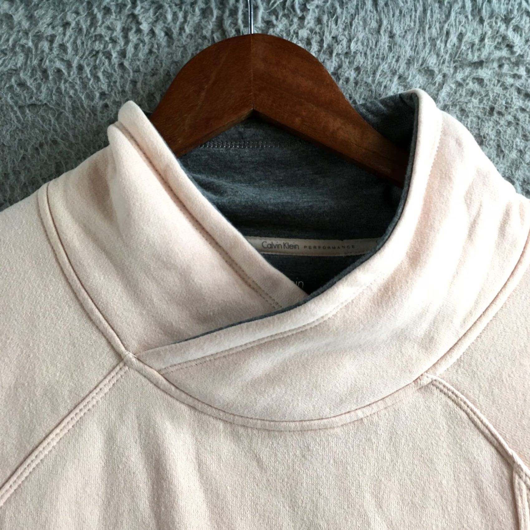 Calvin Klein Calvin Klein Sweatshirt Womens S Peach Cotton Blend Long Sleeve Mock Neck Casual Size S / US 4 / IT 40 - 3 Thumbnail