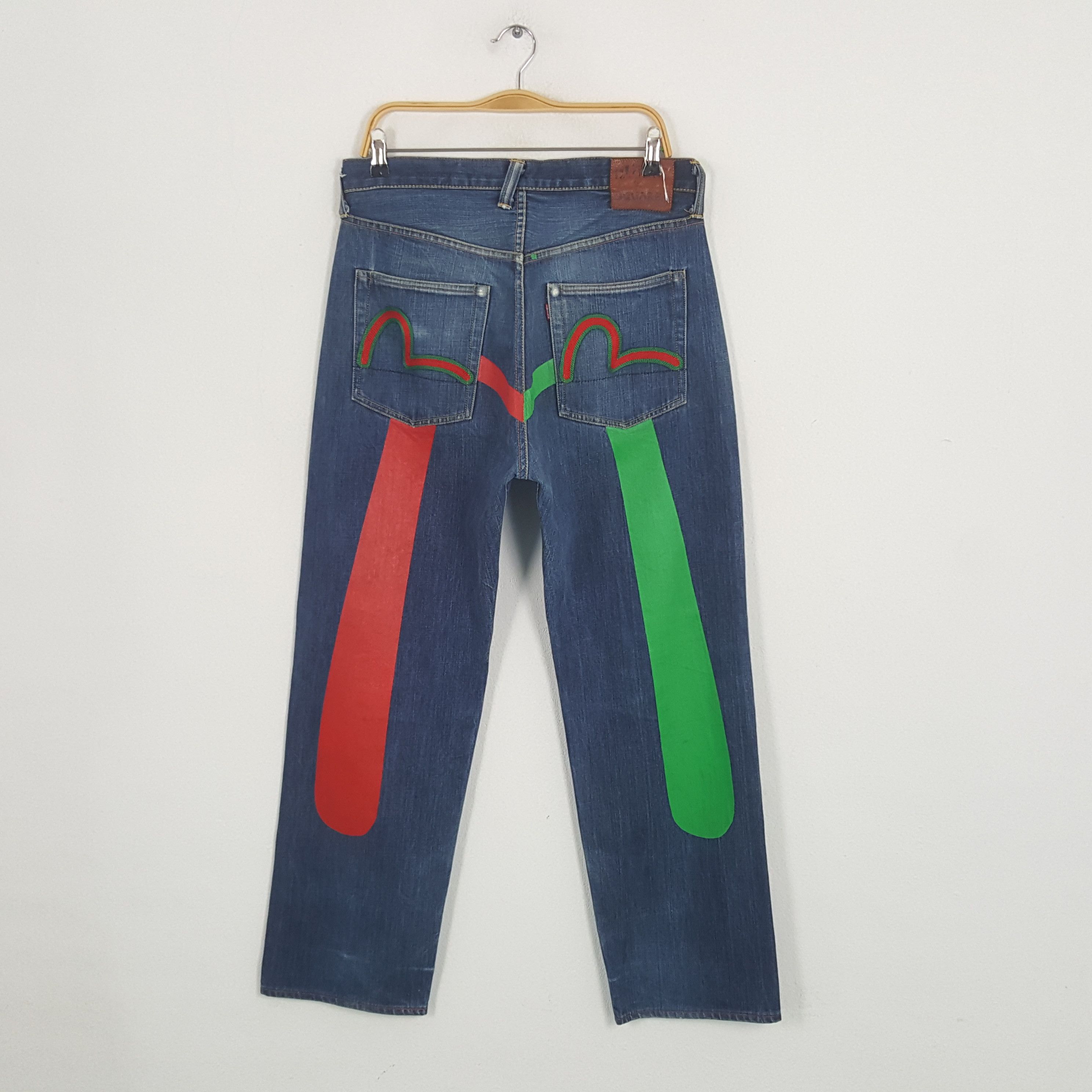 Evisu × Japanese Brand × Vintage Vintage Evisu Japanese Brand Daicock Custom Art Denim Jeans Size US 32 / EU 48 - 1 Thumbnail