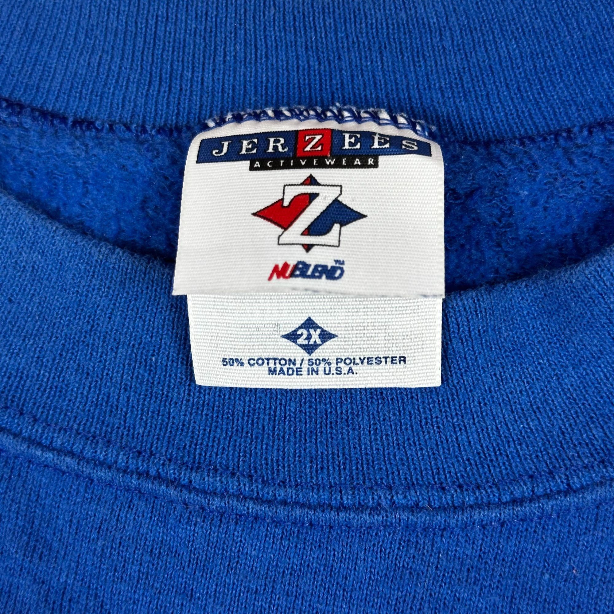 Jerzees Vintage Jerzees Houston Sweatshirt 2X Blue 50/50 Cotton Poly Size US XXL / EU 58 / 5 - 3 Thumbnail