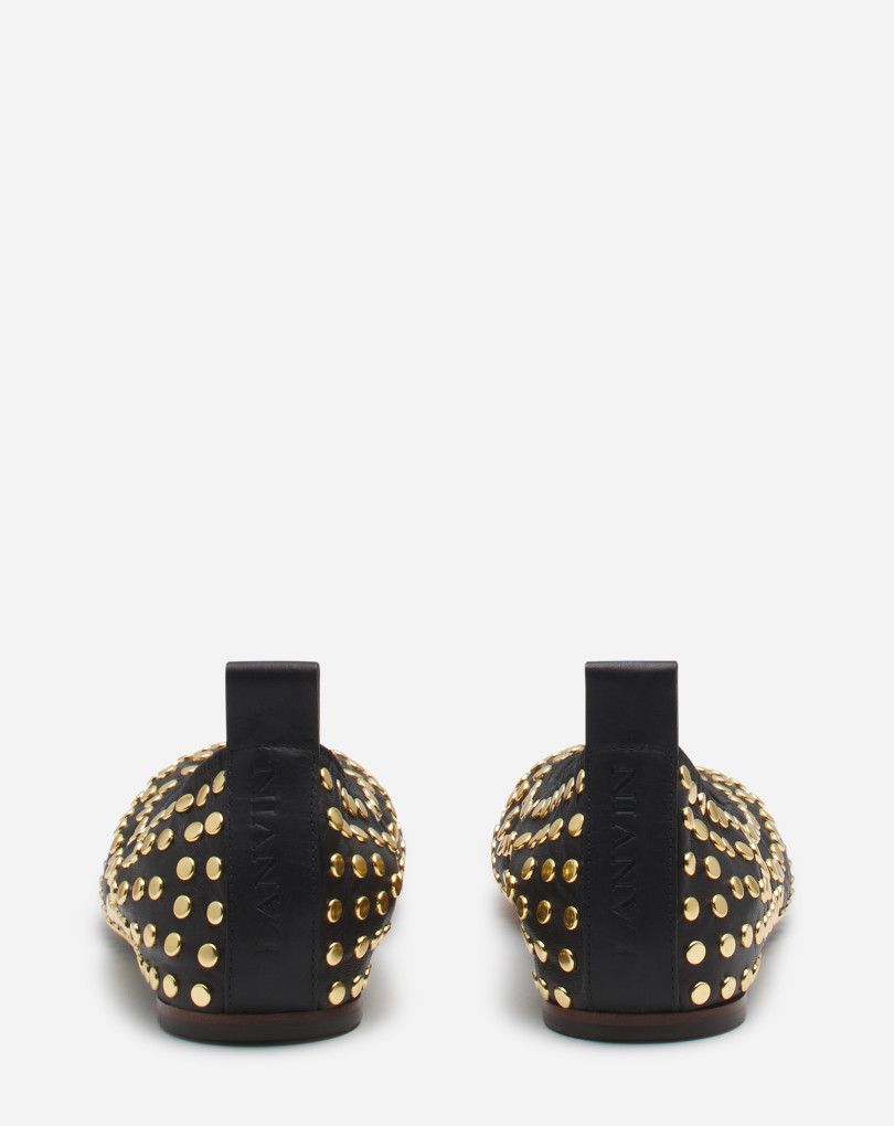Lanvin o1s22i1n1024 Studded Ballet Flats in Black Size US 6 / IT 36 - 4 Thumbnail