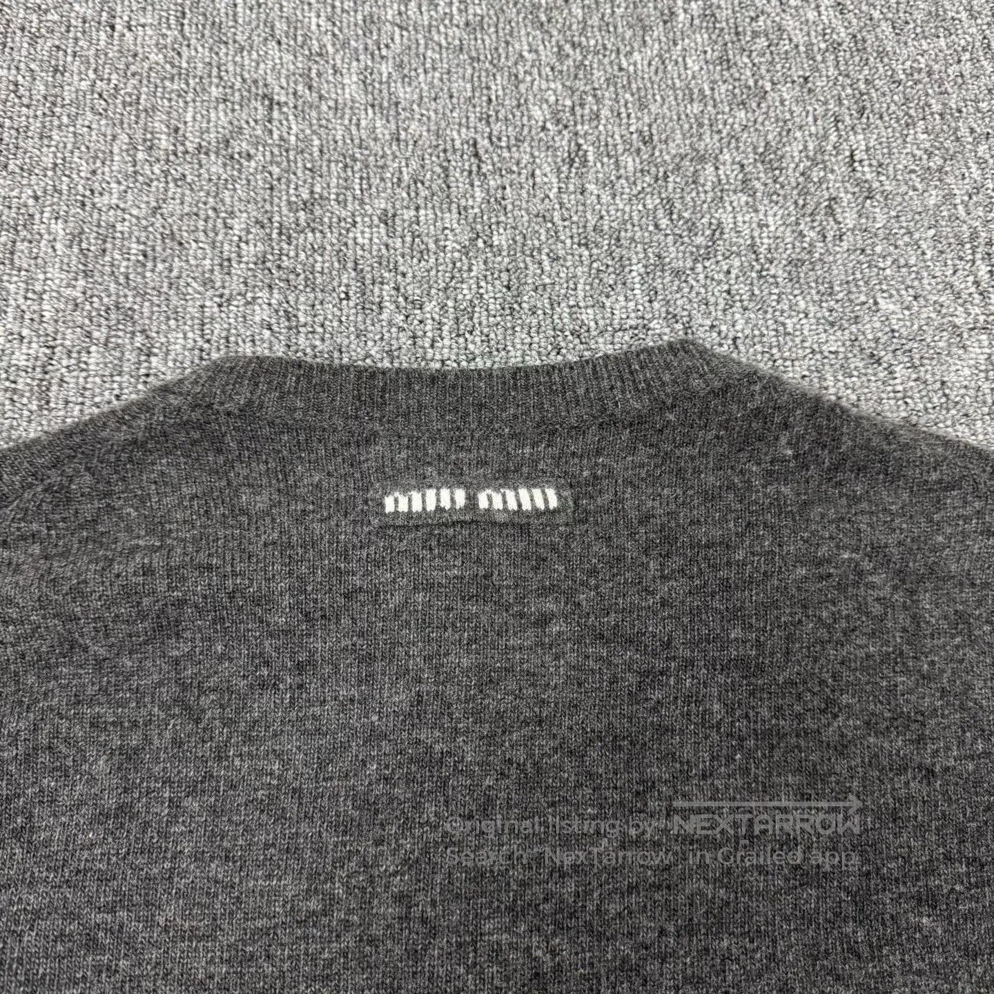 Miu Miu miu miu size M Alphabet Logo, Wool, Knit Cardigan| Size M / US 6-8 / IT 42-44 - 3 Thumbnail