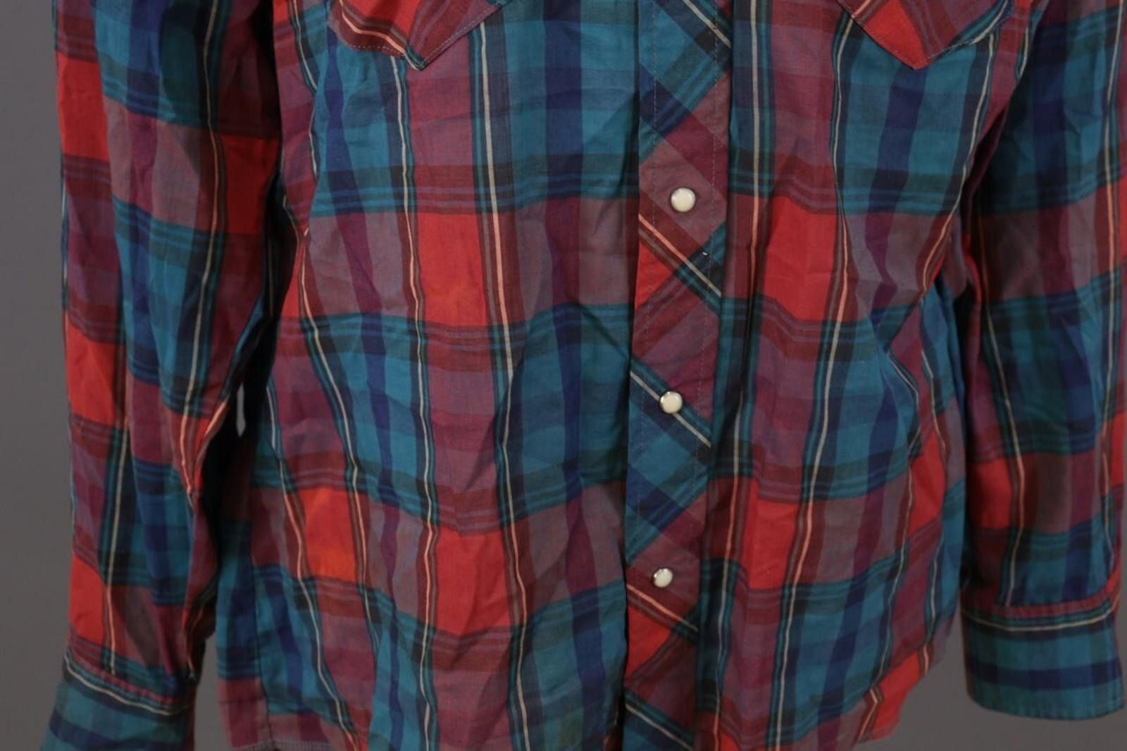 Wrangler Vintage Wrangler Multi Check Snap Western Shirt Size XL Size US XL / EU 56 / 4 - 5 Thumbnail