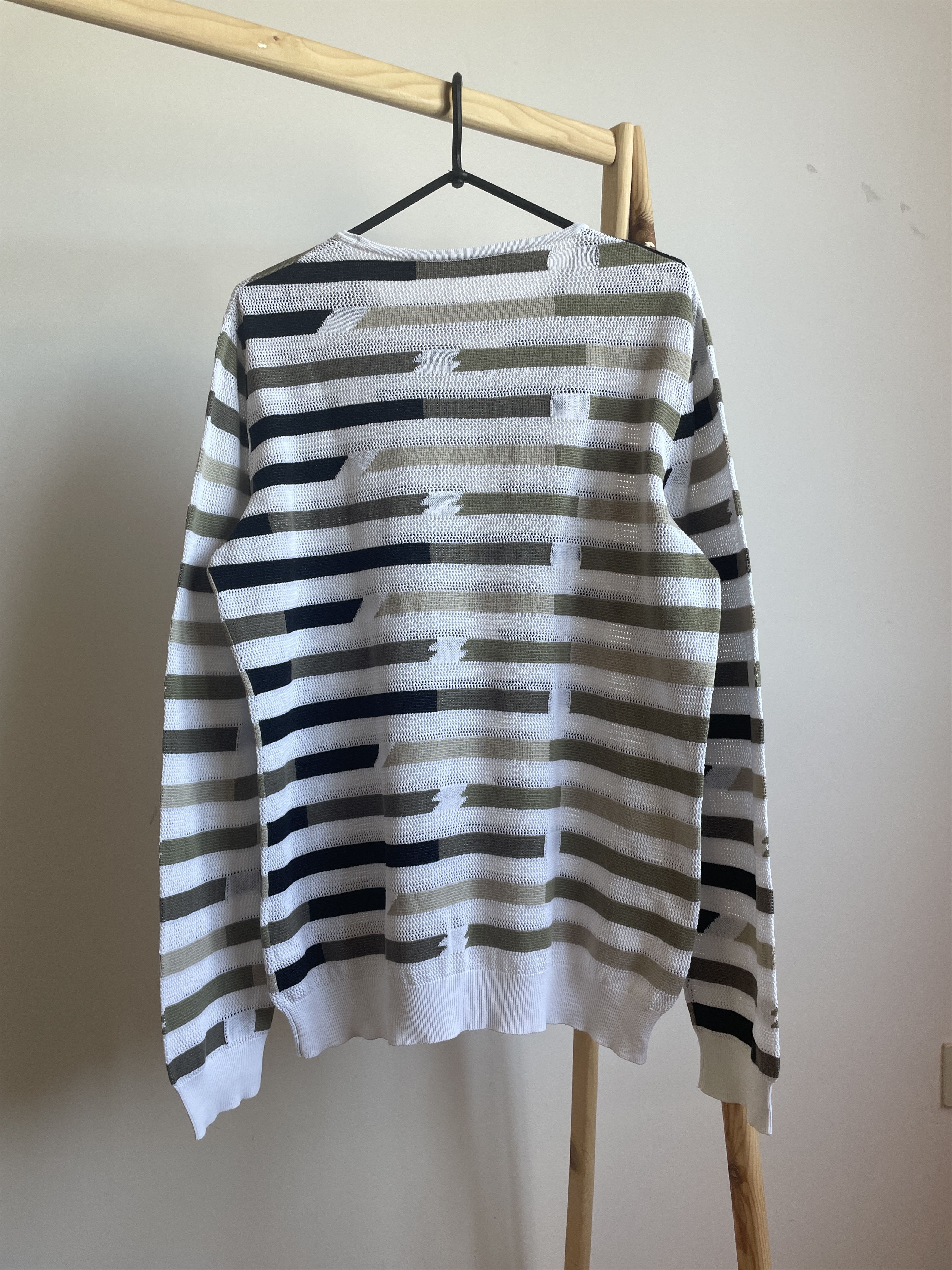 Ermanno Scervino Ermanno Scervino Striped Mesh Knit Cotton Sweater Size US M / EU 48-50 / 2 - 2 Thumbnail