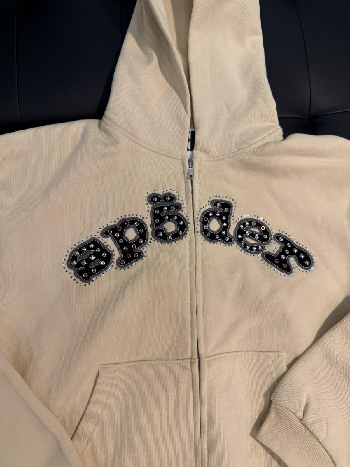 Sp5der Sp5der Cream Stone Zip Up Hoodie Size (Small) 2026 Size US S / EU 44-46 / 1 - 6 Thumbnail