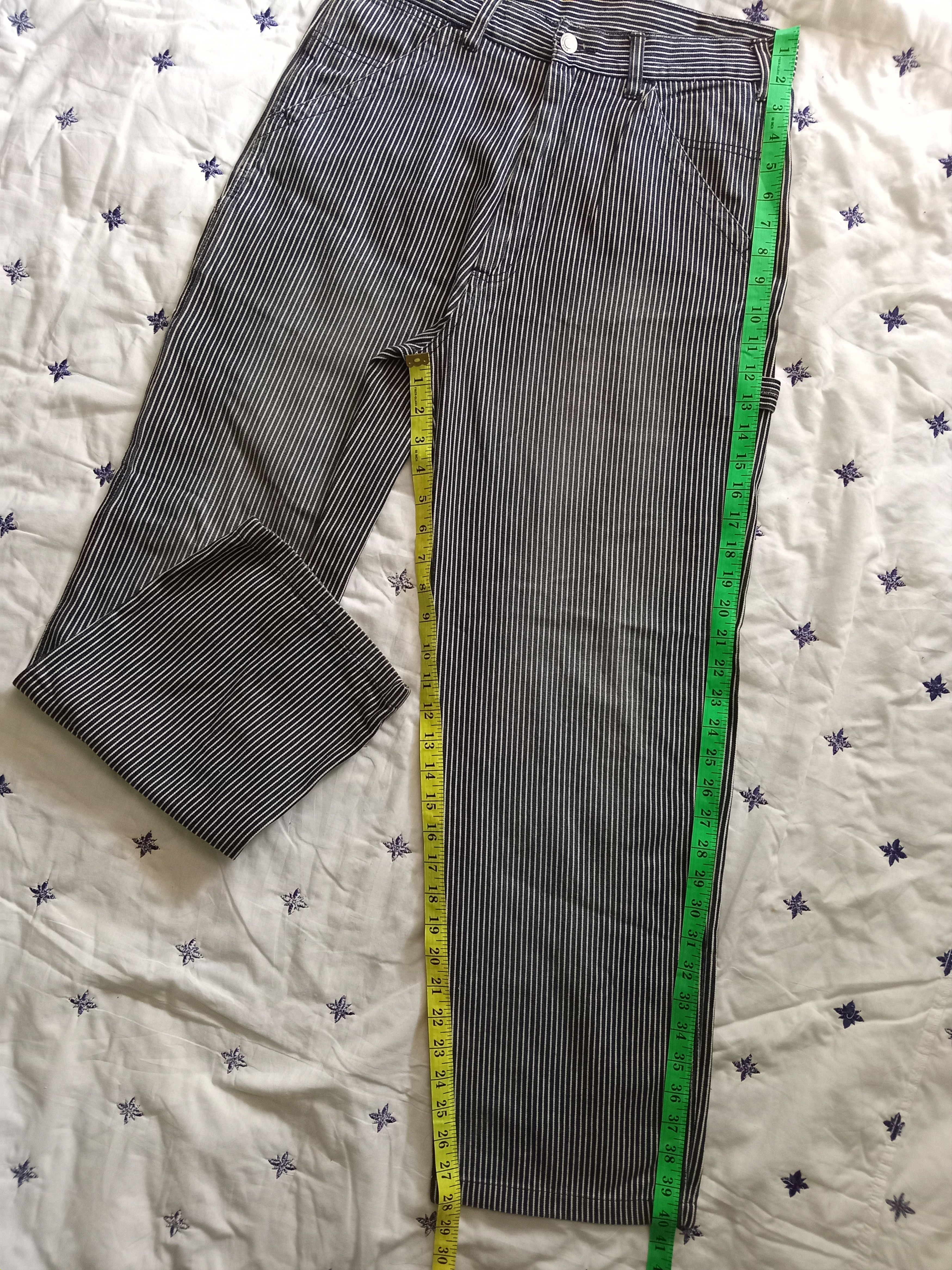 Japanese Brand × Vintage DOG HOUSE💥Faded Union Made Hickory Stripes Carpenter Pants Size US 32 / EU 48 - 3 Thumbnail