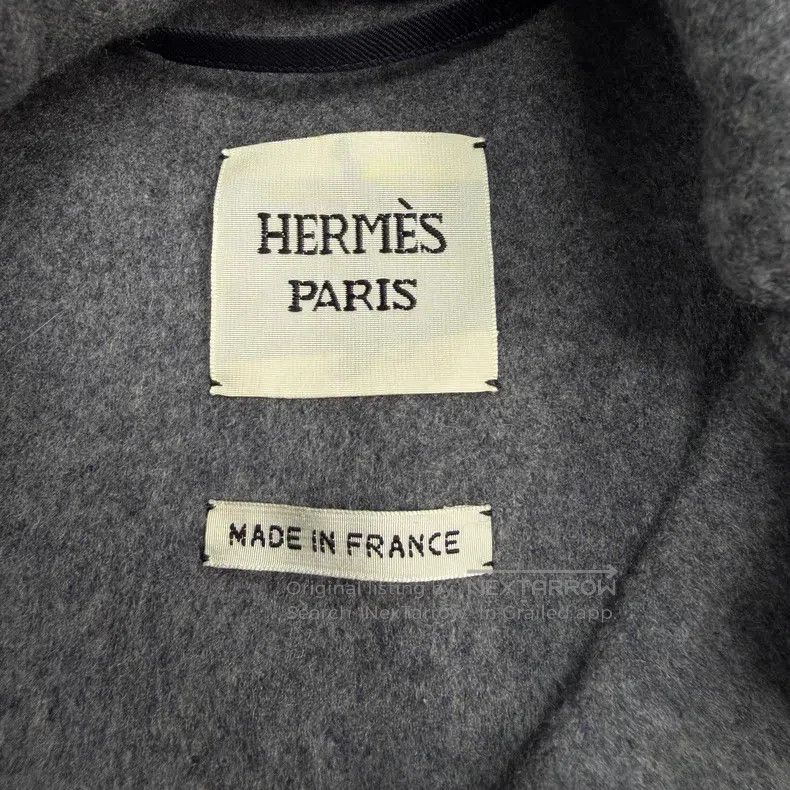Hermes Hermes Gray Leather Edge Cashmere Tweed Jacket Size XS / US 0-2 / IT 36-38 - 5 Thumbnail