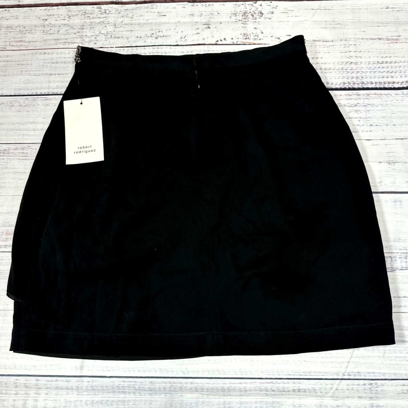 Robert Rodriguez Robert Rodriguez Womens Short Skirt Sz 2 Black Ruffle Embellished A-Line New Knitwear? Size 26" / US 2 / IT 38 - 5 Thumbnail