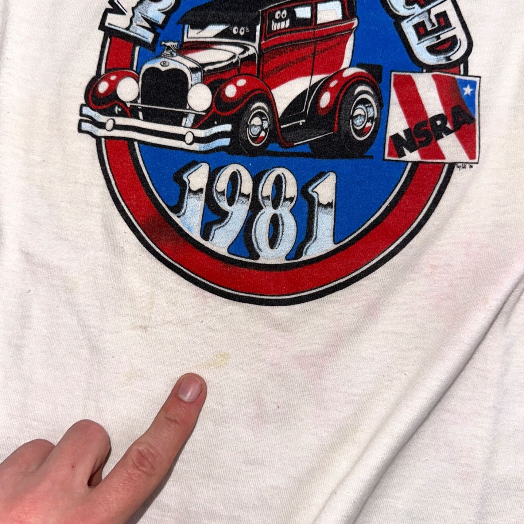 Vintage VINTAGE Bantams T-Shirt Man White 1981 Hot Rods VTG 80s V Neck Crew Neck Short Sleeve Graphic Cars Mens L Size US L / EU 52-54 / 3 - 4 Thumbnail