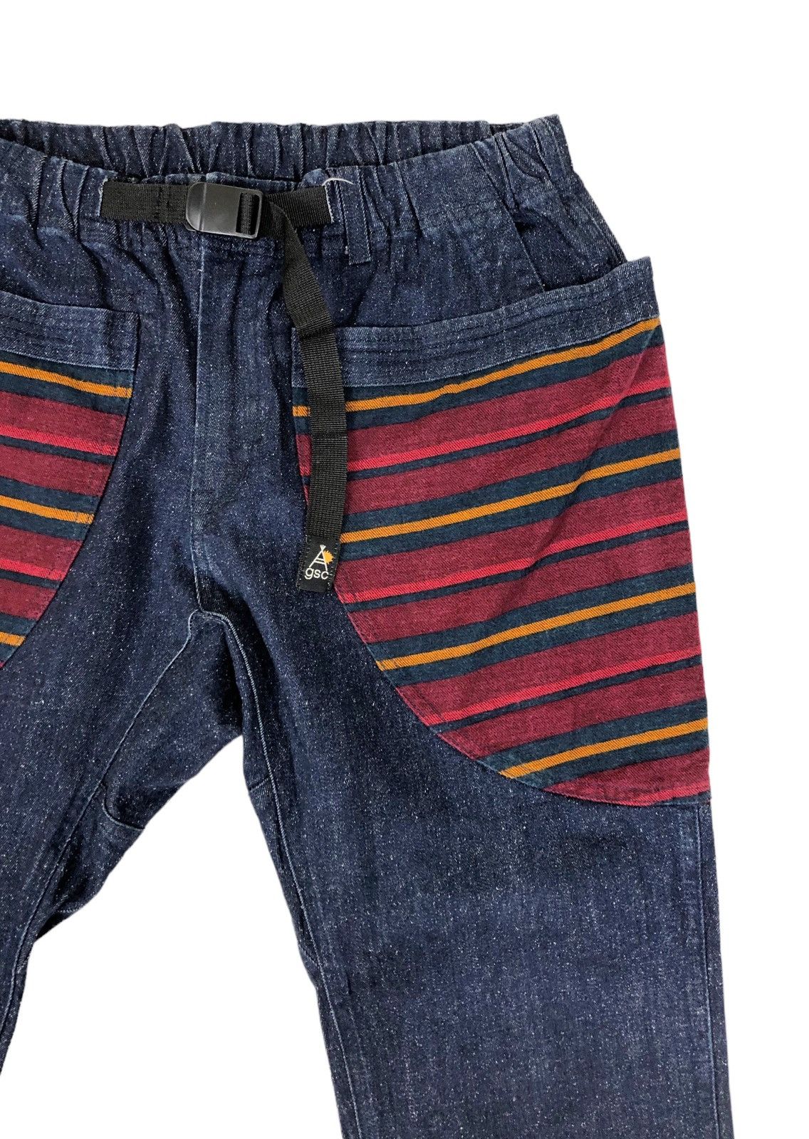 Japanese Brand × go slow caravan Go Slow Caravan Stripe Pocket Denim Climbing Pants Size US 32 / EU 48 - 6 Thumbnail