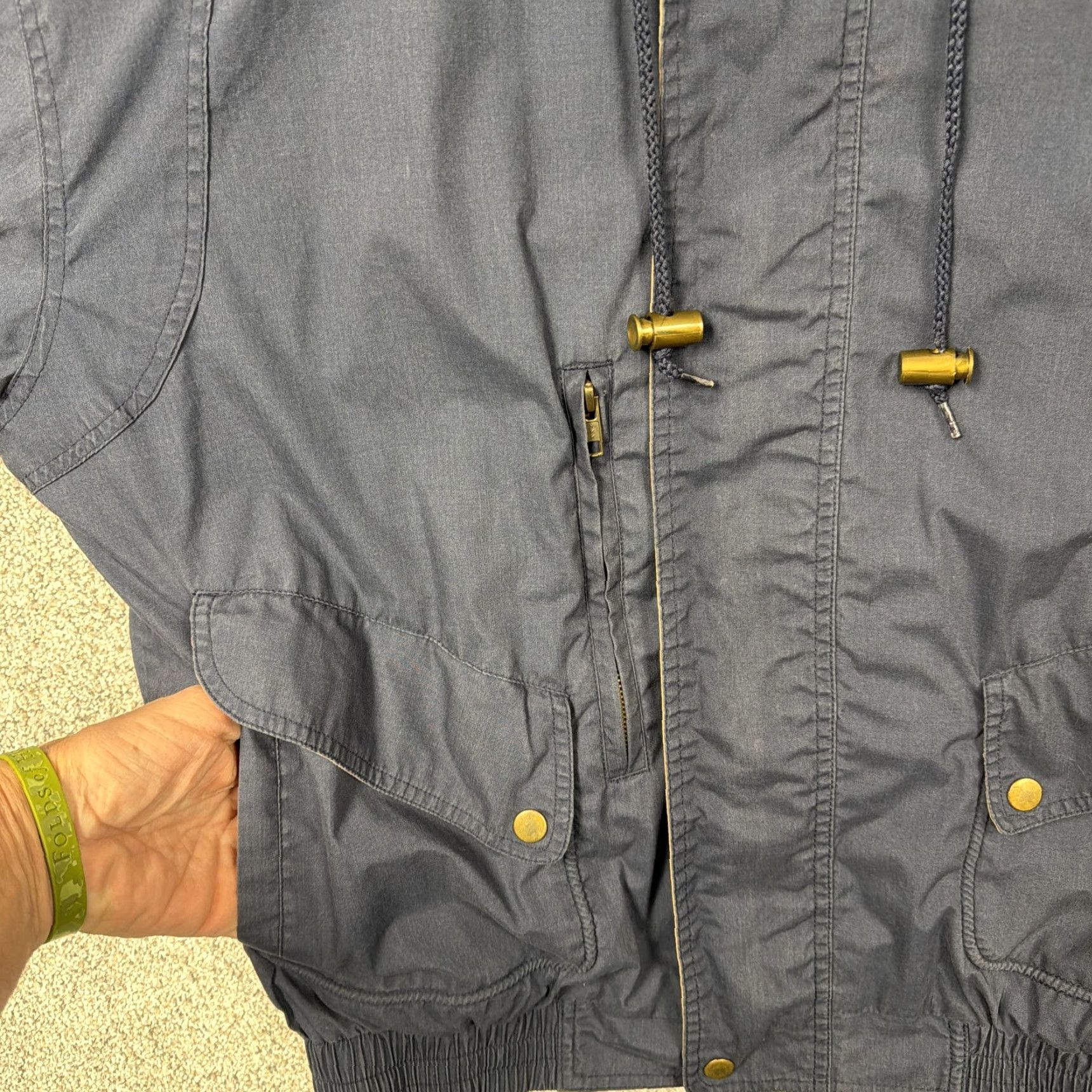 Vintage Vintage California Outerwear Jacket L Blue Bomber Canvas Pockets 00s Y2K Mens Regular Short | Stand-Up Collar | Zip Front | All Seasons Size US L / EU 52-54 / 3 - 4 Thumbnail