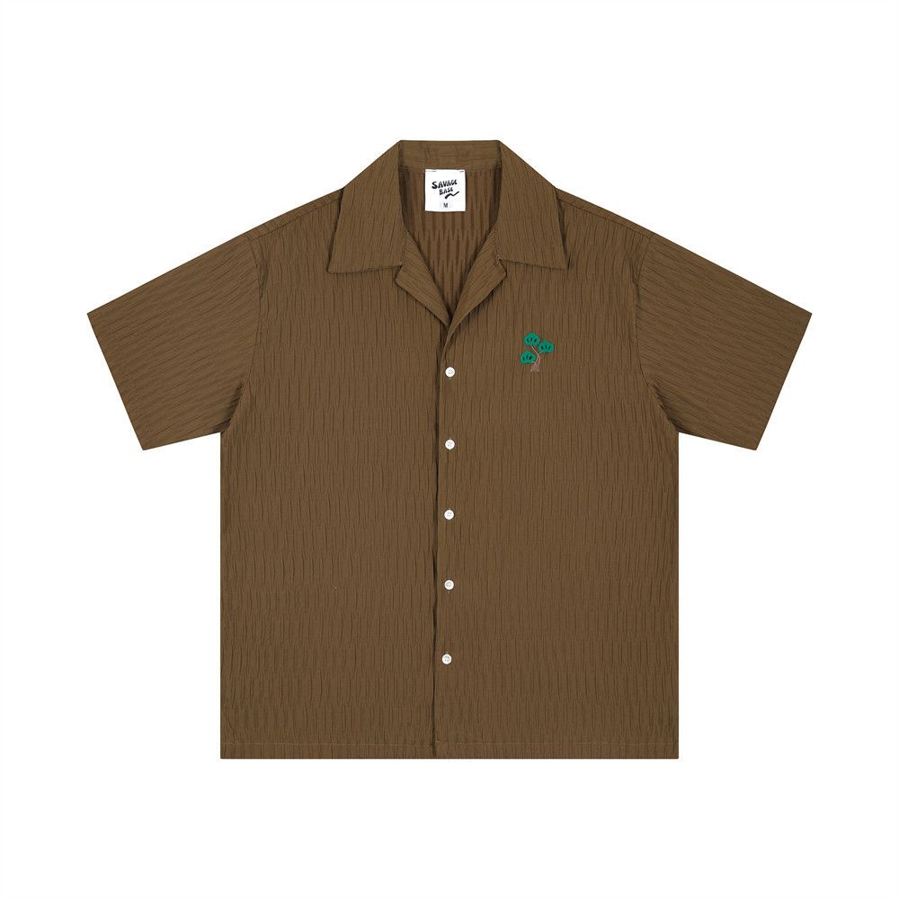 Japanese Brand × Vintage Men's American lapel simple embroidery casual pleated shirt Size US M / EU 48-50 / 2 - 1 Thumbnail