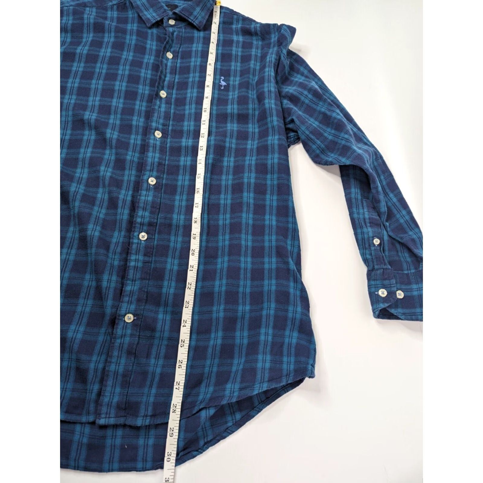 Tailorbyrd Tailor Byrd Men’s Button-Front Long Sleeve Blue Plaid Flannel Shirt L Size US L / EU 52-54 / 3 - 5 Thumbnail