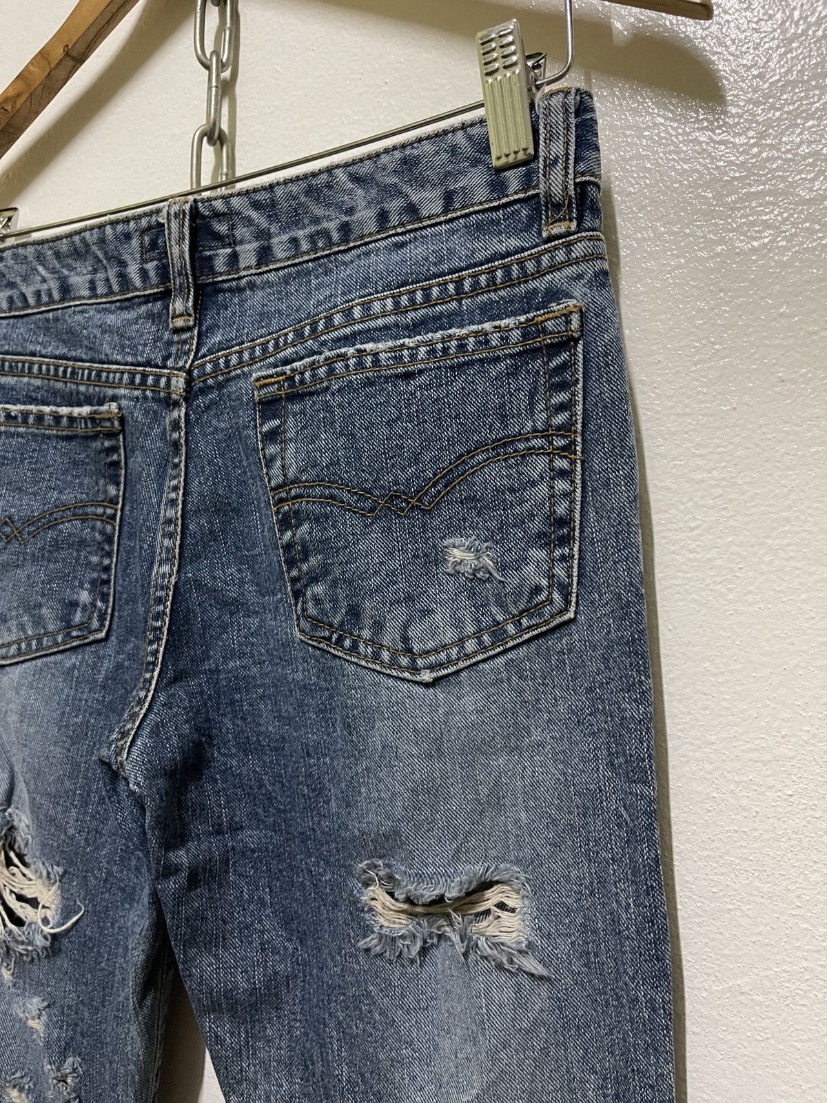 Japanese Brand GOA Distressed Flared Jeans Size 27" / US 4 / IT 40 - 13 Thumbnail