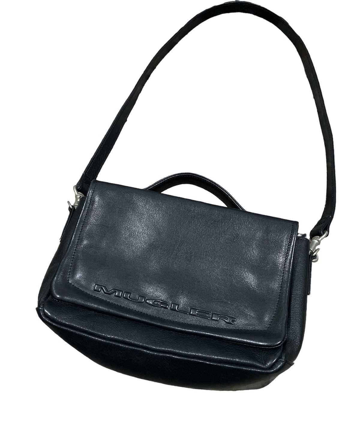 Mugler 🔥Luxury🔥Mugler Paris Spell out Fully Leather Sling Bag Size ONE SIZE - 3 Thumbnail
