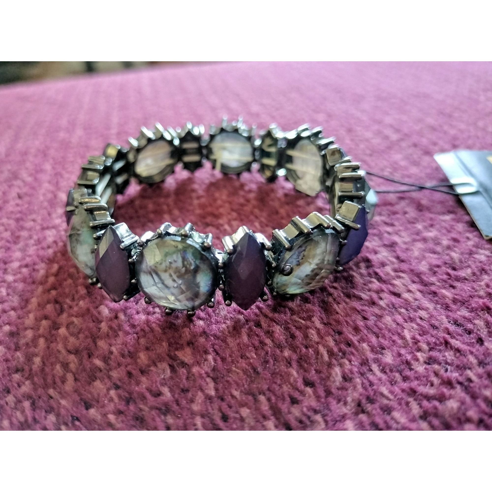 Other Mixit Stretch Bracelet Purple Silver Beads One Size Jewelry Size ONE SIZE - 1 Thumbnail