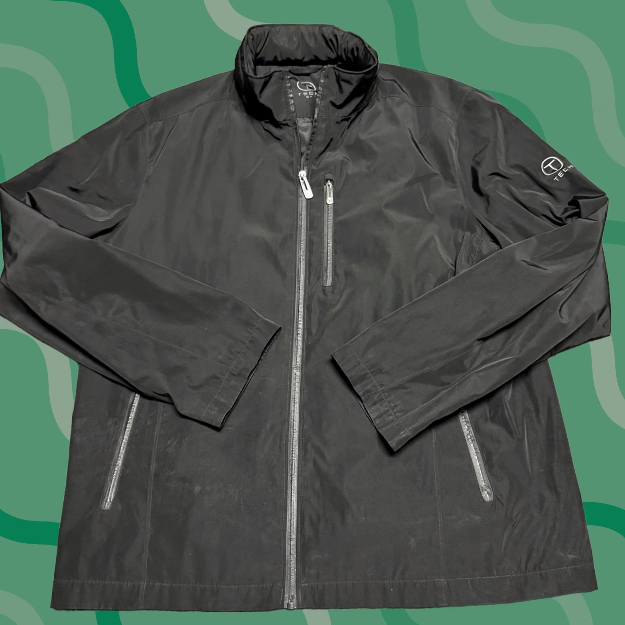 Tumi VINTAGE Tumi Jacket Mens Large Black T Tech Packable Hooded Softshell Windbreaker Travel Size US L / EU 52-54 / 3 - 1 Thumbnail