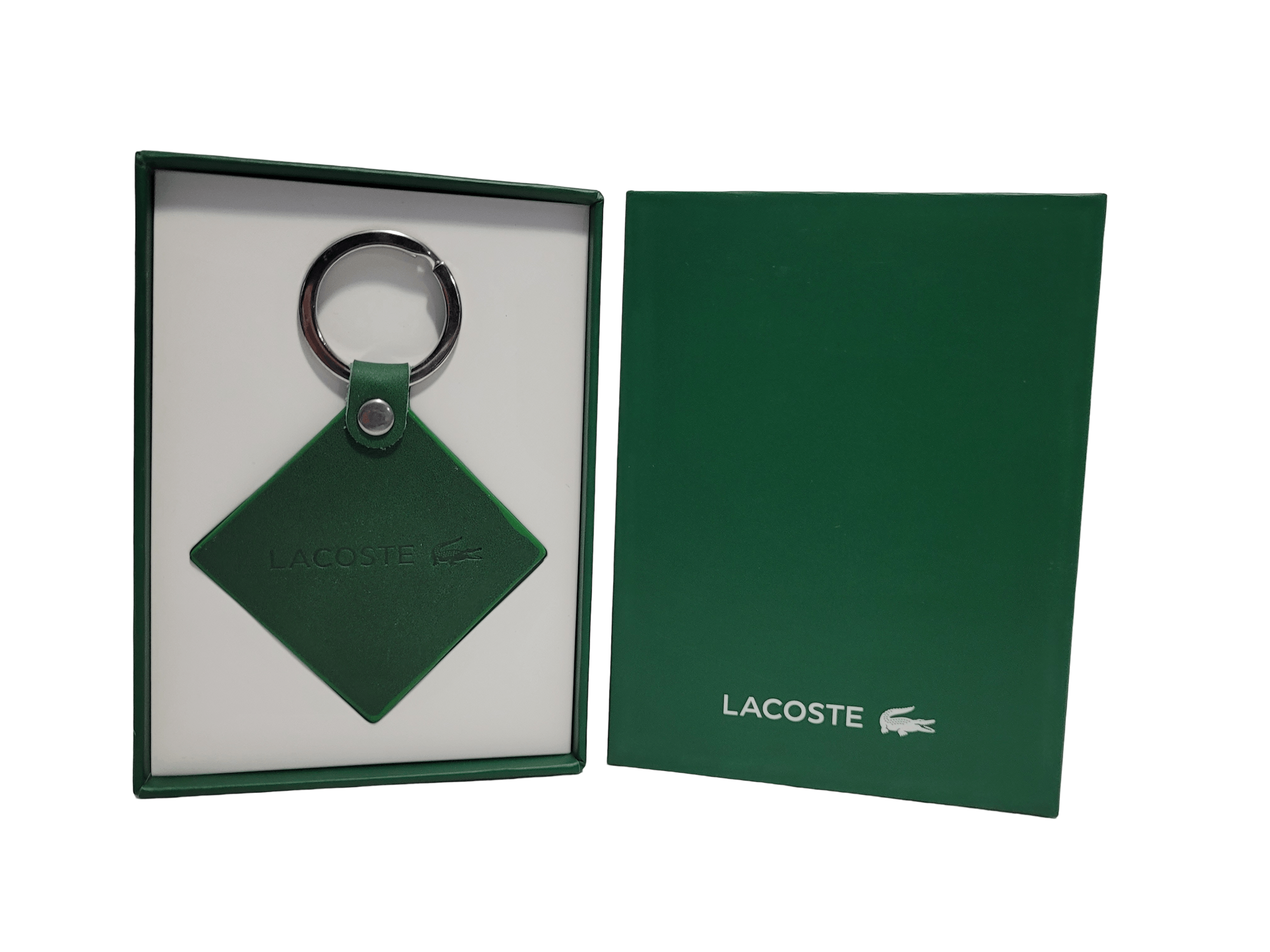Lacoste Lacoste Green Leather Crocodile Keyring with Box Size ONE SIZE - 4 Thumbnail