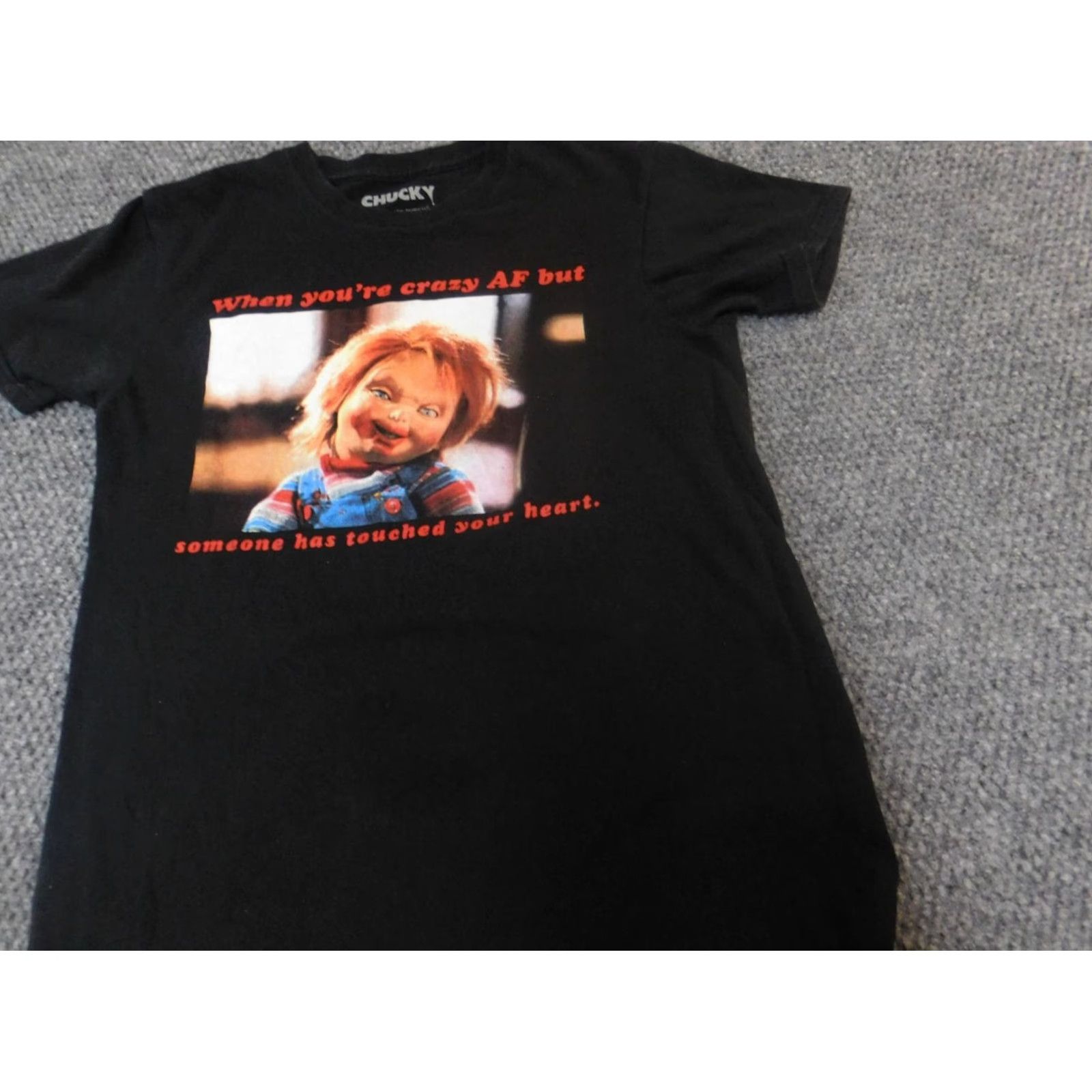 Vintage Chucky Shirt Small Mens Black Short Sleeve Crew Neck Logo T-Shirt Classic 90s Movie Vintage No Size US S / EU 44-46 / 1 - 2 Thumbnail