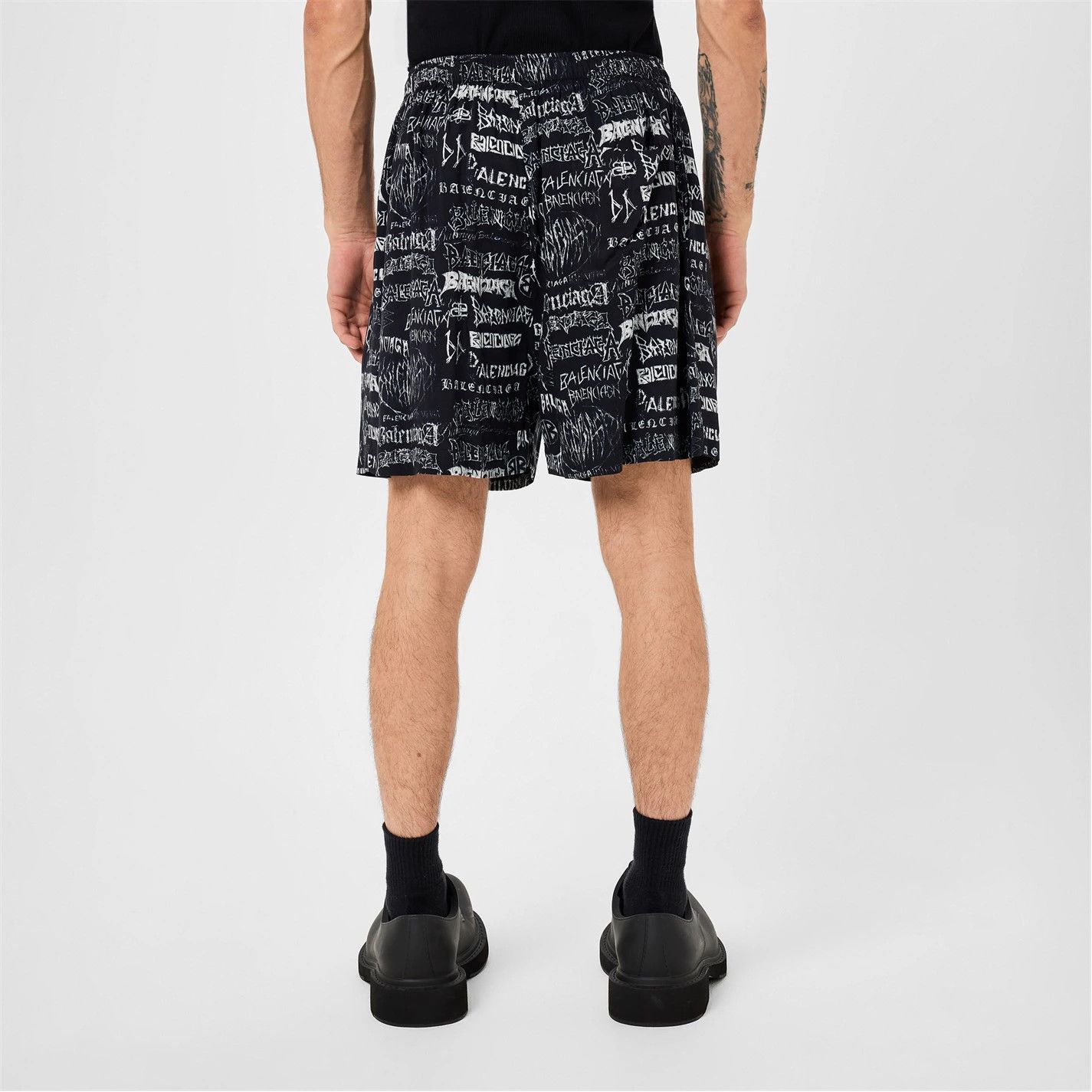 Balenciaga o1g2r1mq0226 Metal Pyjama Shorts In Black Size US 32 / EU 48 - 4 Thumbnail