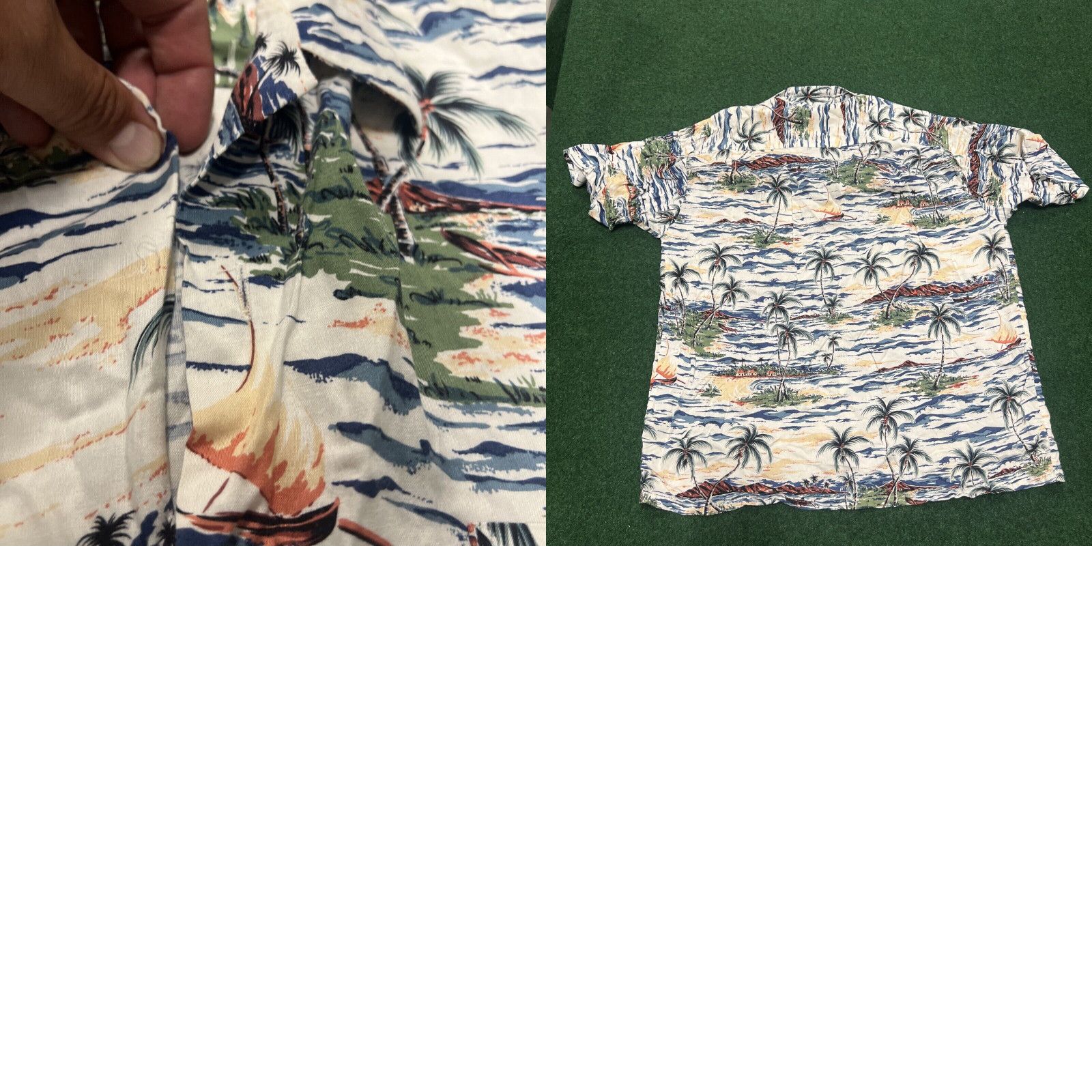 Vintage Vintage 90s Ocean Current Button Hawiaan Shirt Sz Large Beach Trees Boats Summer Size US L / EU 52-54 / 3 - 8 Thumbnail