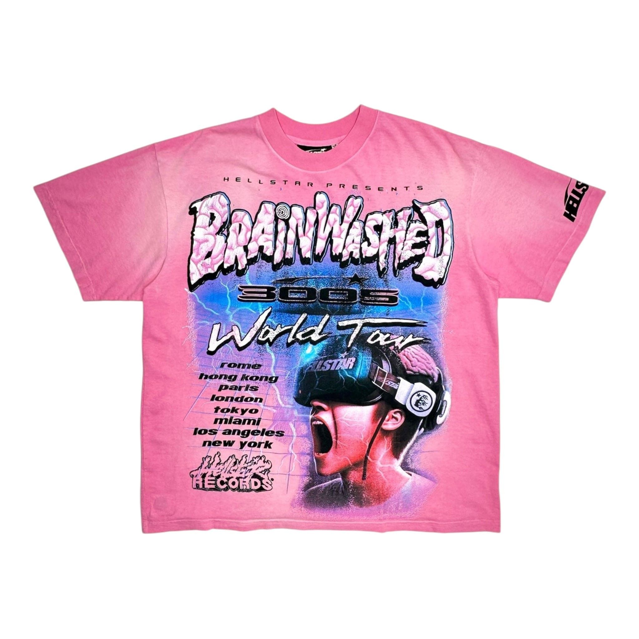 HELLSTAR Brainwashed World Tour Short Sleeve Tee Shirt Pink Size US XL / EU 56 / 4 - 1 Thumbnail