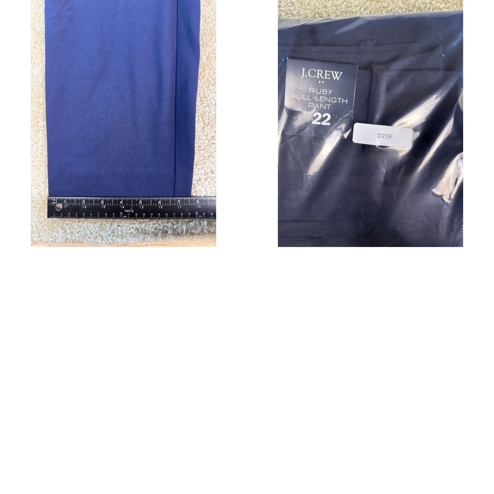 J.Crew J CREW Womens Ruby Pant Navy Size 22 Full Length 31 NWT D259 Size 30" / US 8 / IT 44 - 9 Thumbnail