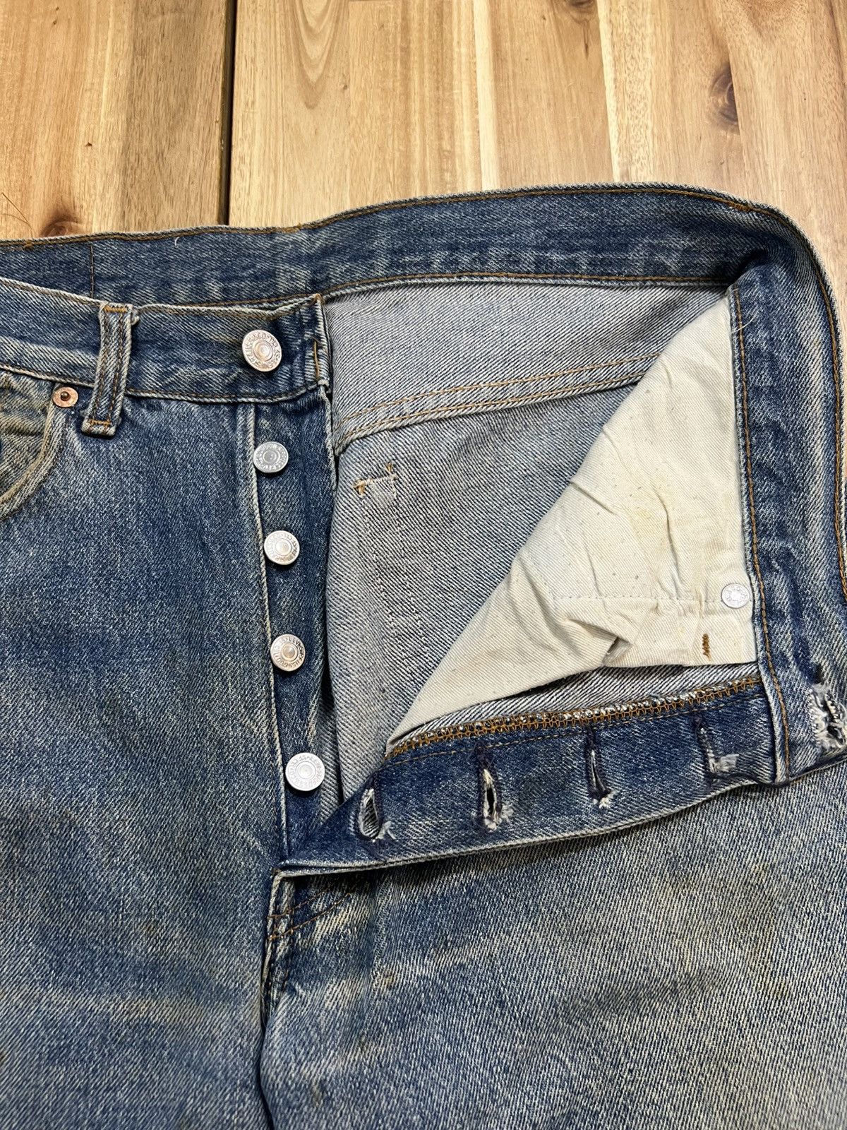 Levi's Vintage Levis 501XX Small E Distressed Denim Jeans Size US 32 / EU 48 - 10 Thumbnail