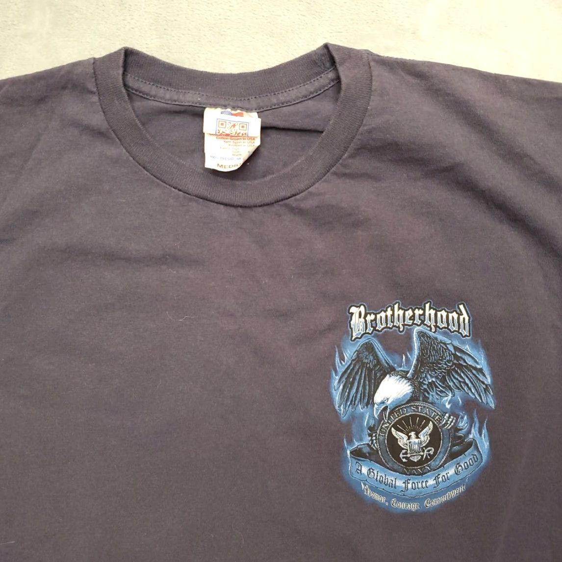 Vintage VINTAGE United States Navy Shirt Mens M Blue Brotherhood Made in USA TEE Size US M / EU 48-50 / 2 - 3 Thumbnail