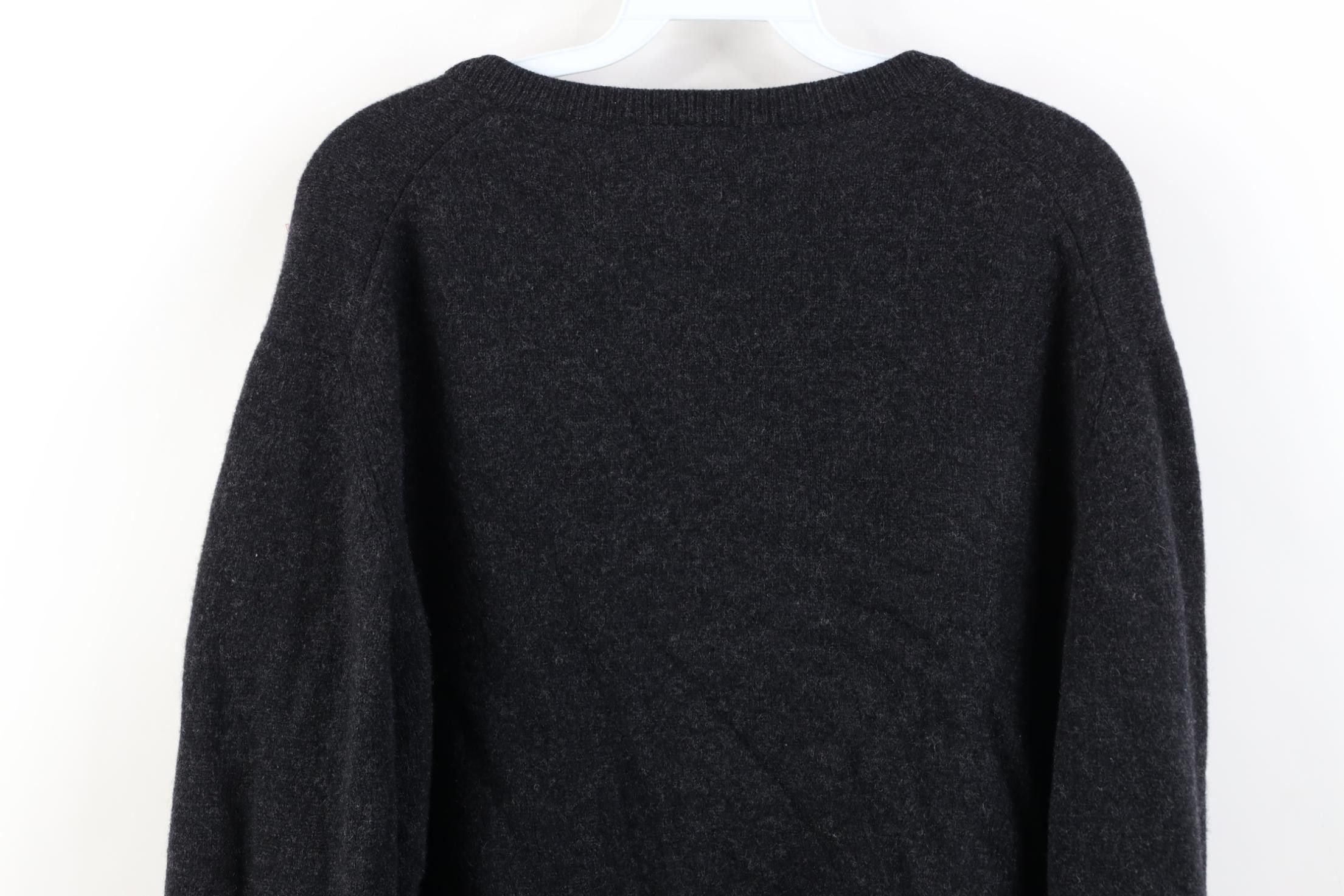 Vintage Vintage 90s Streetwear Blank Lambswool Knit Sweater Gray Size US L / EU 52-54 / 3 - 11 Thumbnail