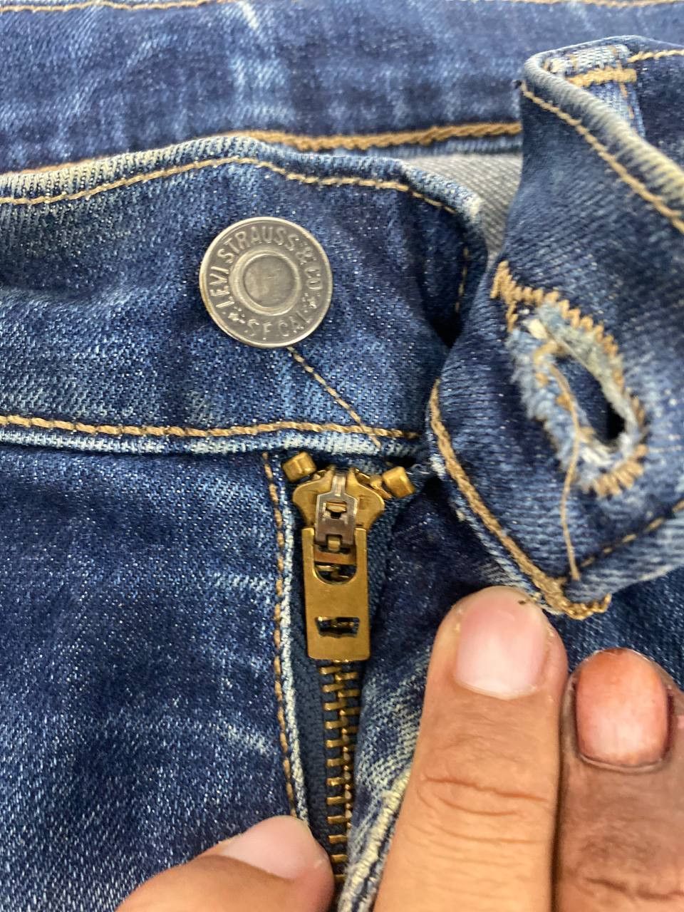 levis 527 bootcut flare distressed denim