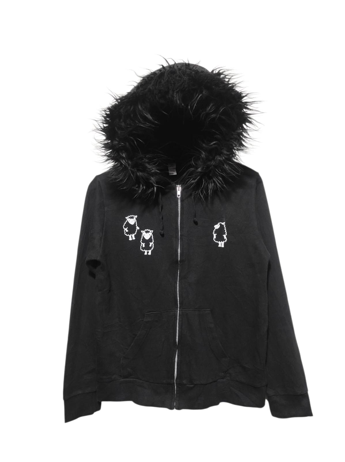 Truss black zipper Fur hoodie IfSixWasNine LGB style