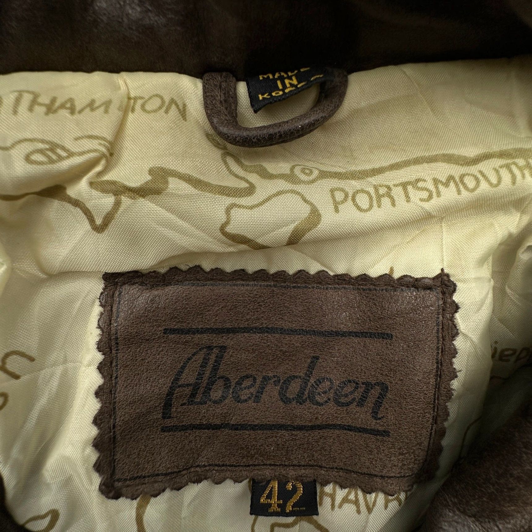 Vintage VINTAGE Aberdeen Map Lined Bomber Leather Jacket Mens 42 Large Brown Flight Zip Full Zip Casual Formal Jacket Size US XS / EU 42 / 0 - 3 Thumbnail