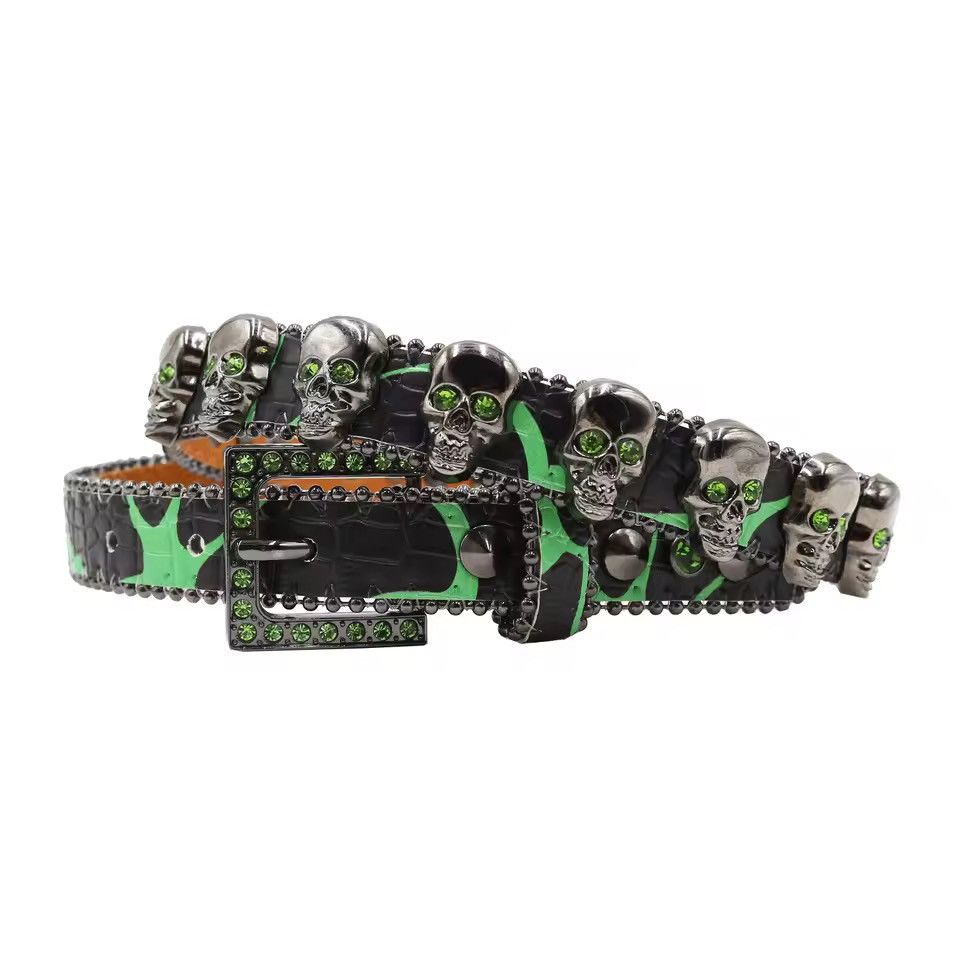 Other Skull Rivet PU Leather Belt 105 cm Size 36 - 5 Thumbnail