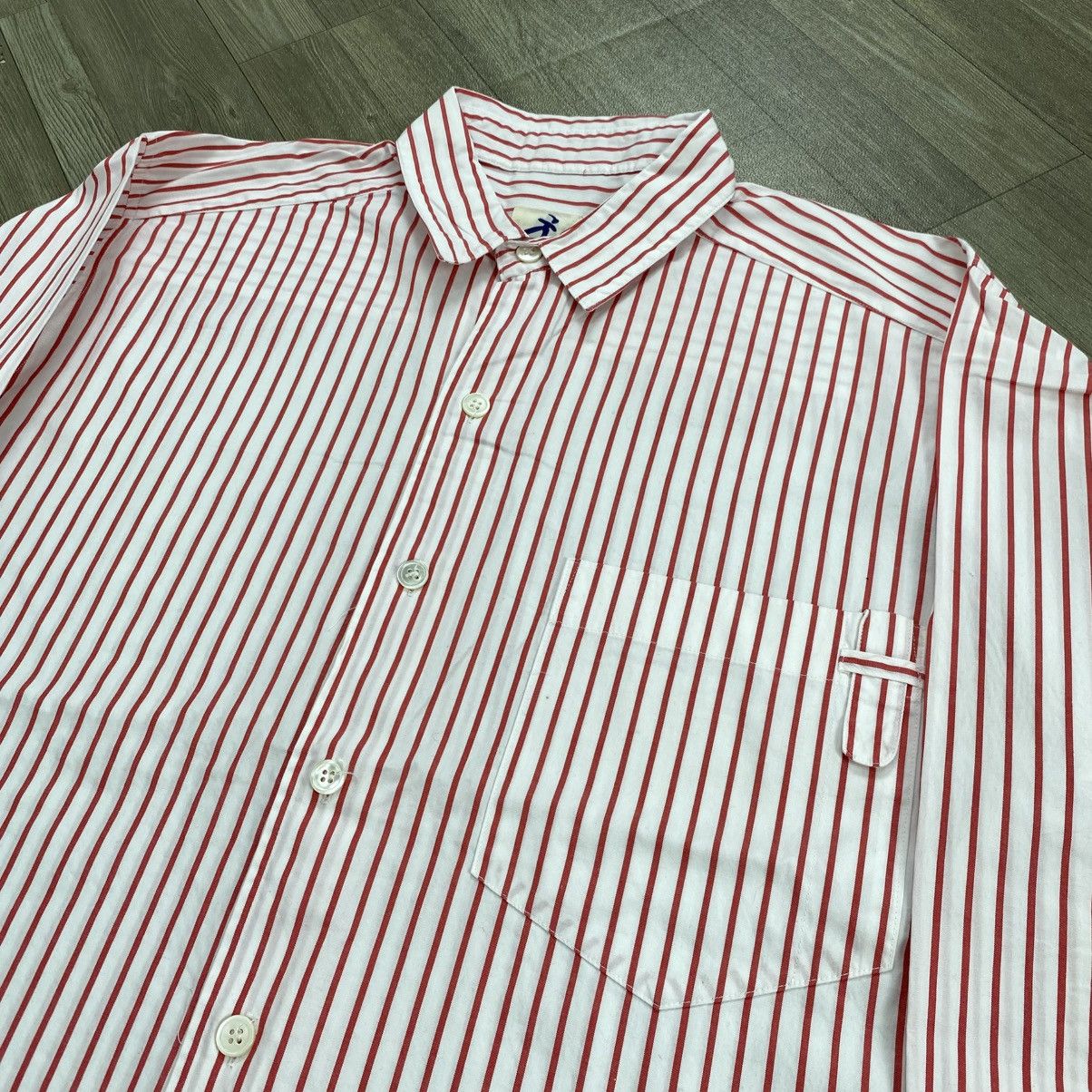 Issey Miyake Vintage Issey Miyake Hai Sporting Gear Striped Long Shirt Size US M / EU 48-50 / 2 - 2 Thumbnail