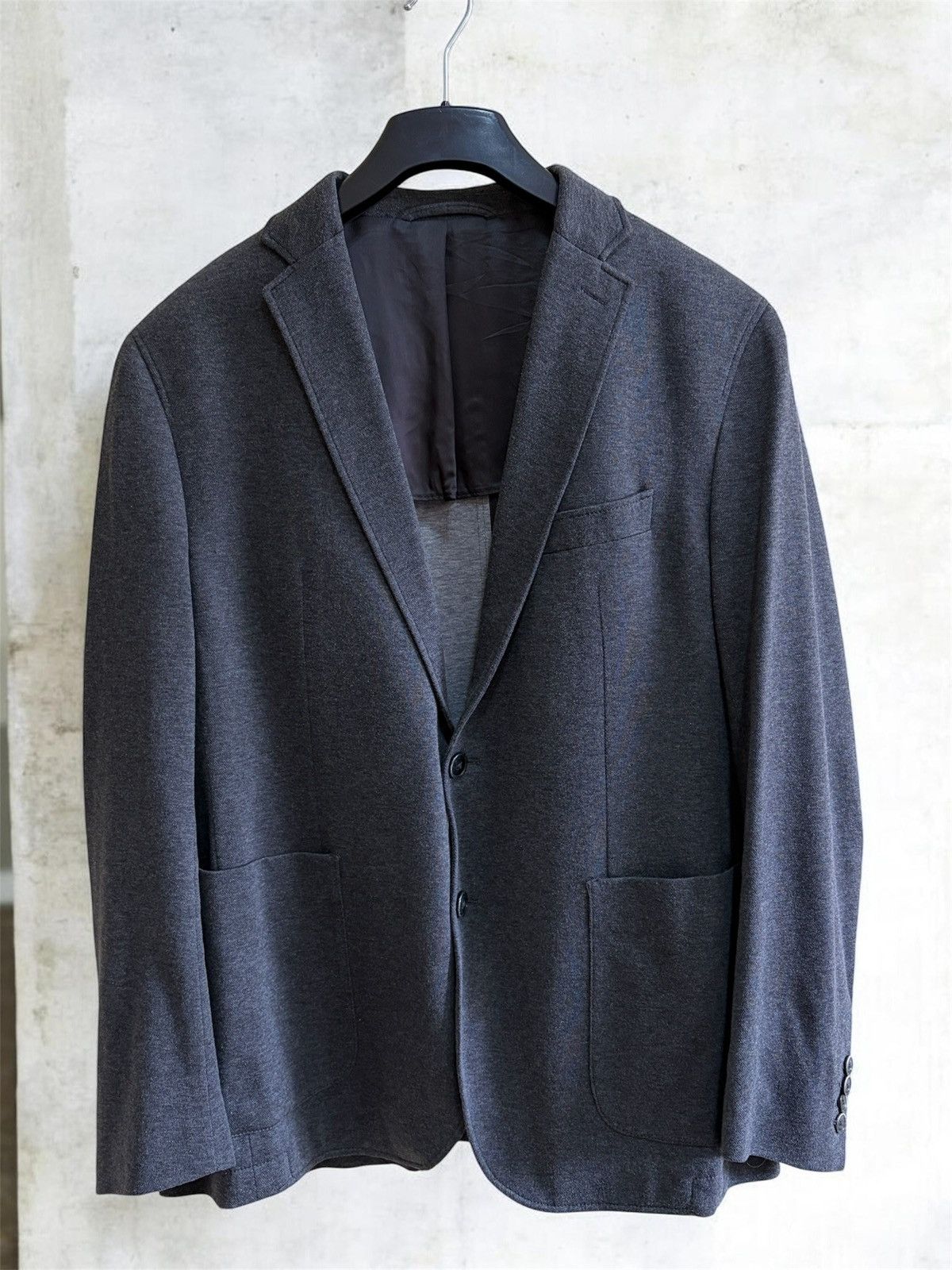 Hackett Hackett London Grey Cotton Blend Knit Sport Coat XL Size 44R - 1 Thumbnail