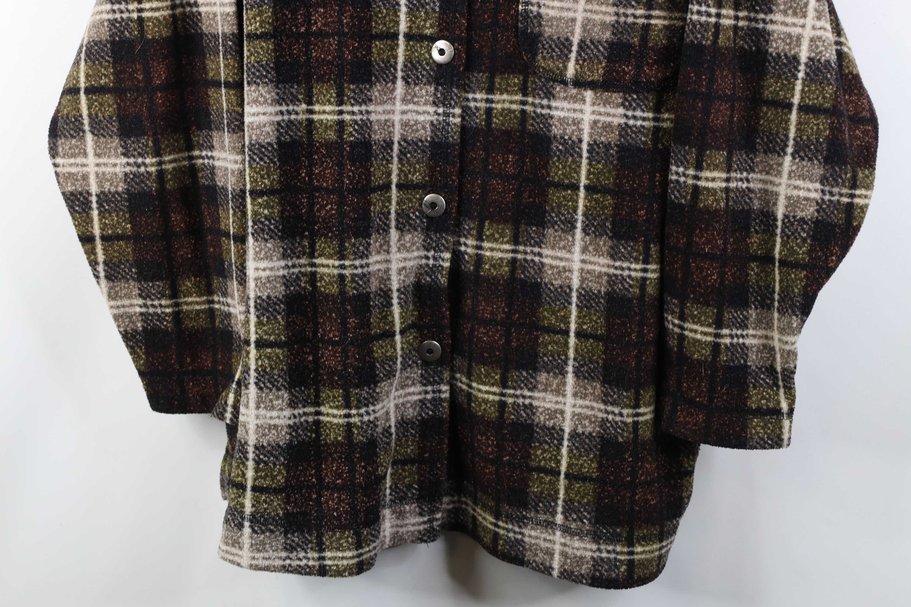 Vintage Vintage 90s Streetwear Fleece Button Shirt Jacket Jac Shirt Size XL / US 12-14 / IT 48-50 - 3 Thumbnail