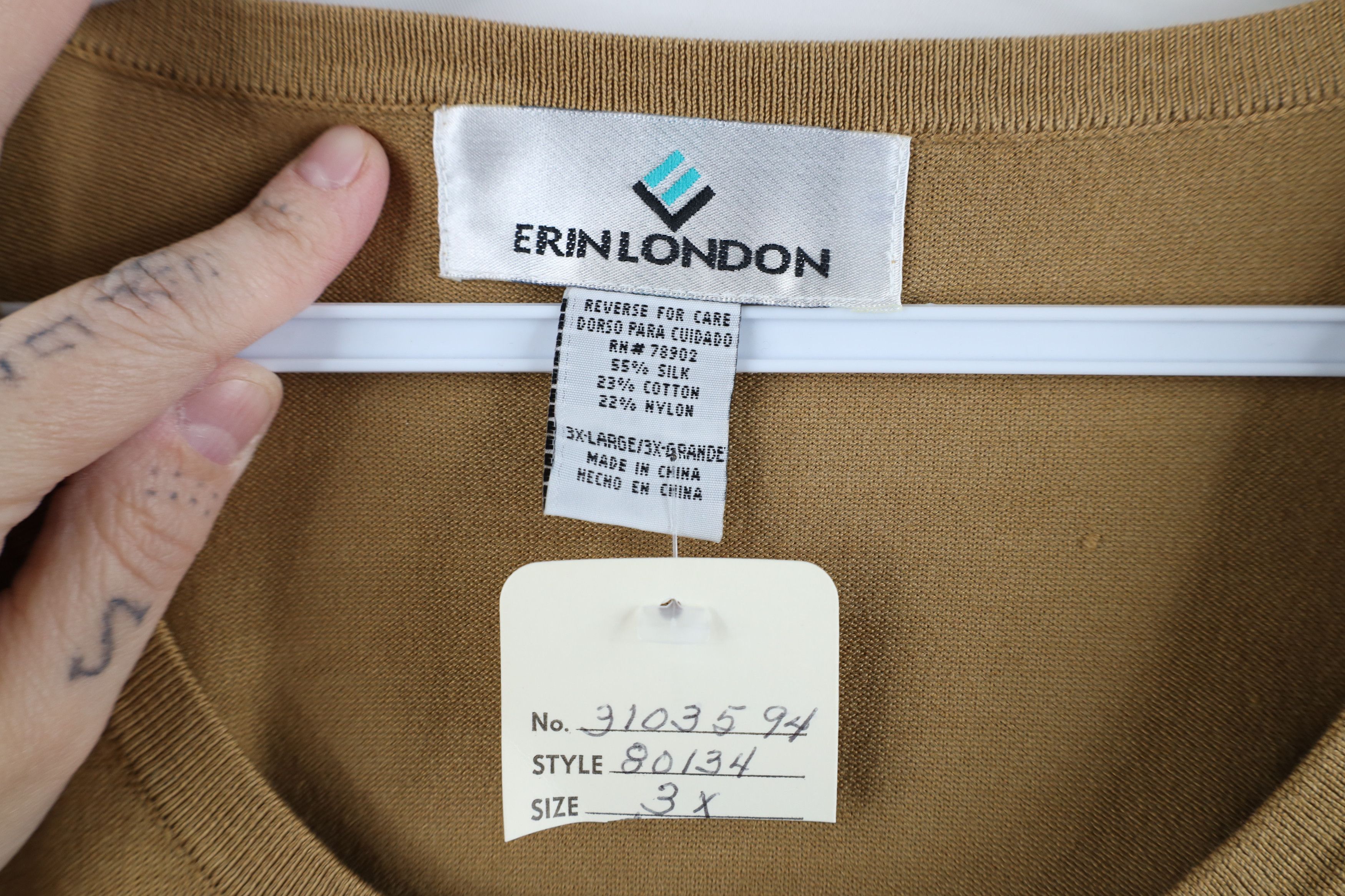 Vintage Deadstock Vintage 90s Streetwear Knit Short Sleeve Sweater Size 3XL / US 20-22 - 7 Thumbnail