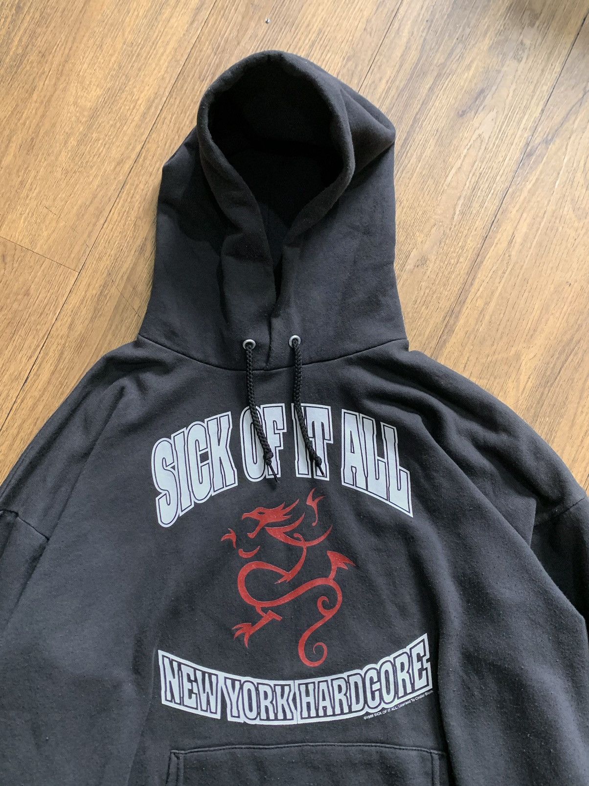 Band Tees Vintage 90s Sick Of It All Dragon Hoodie Alleyway Crew NYHC Size US L / EU 52-54 / 3 - 2 Thumbnail