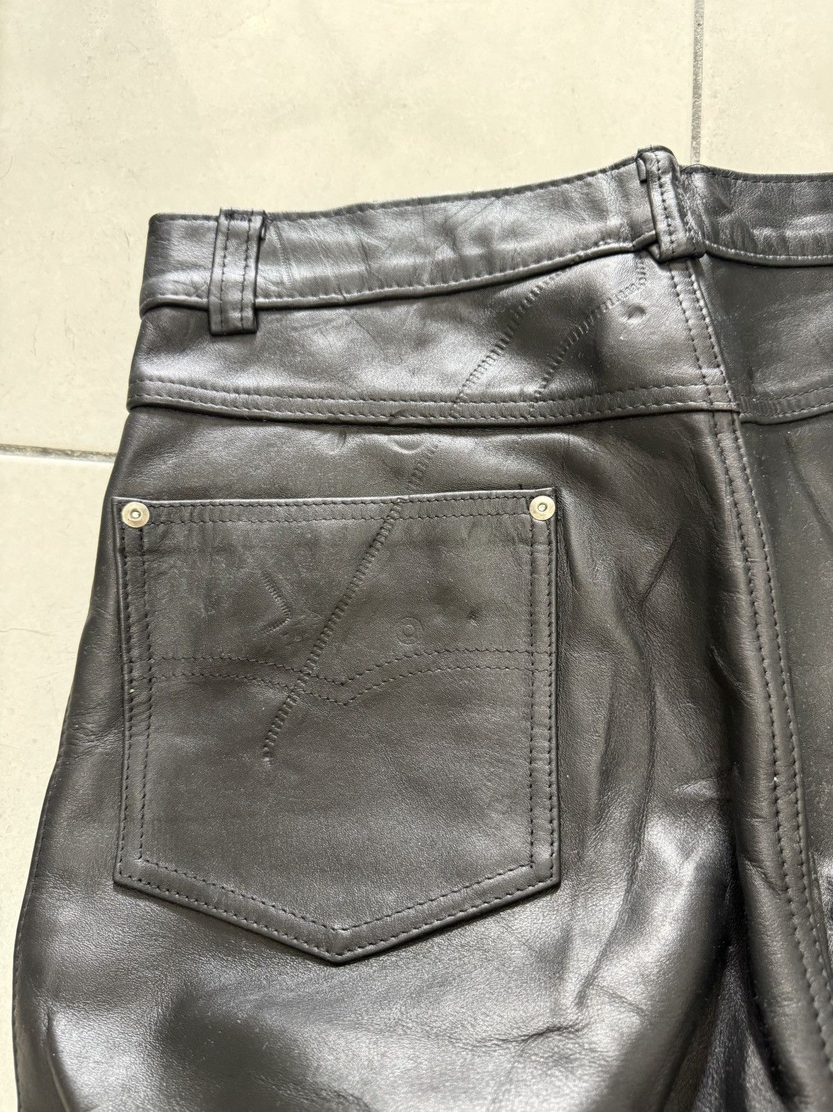 Schott Schott NYC Cowhide Black Leather Pants 34 Size US 34 / EU 50 - 14 Thumbnail