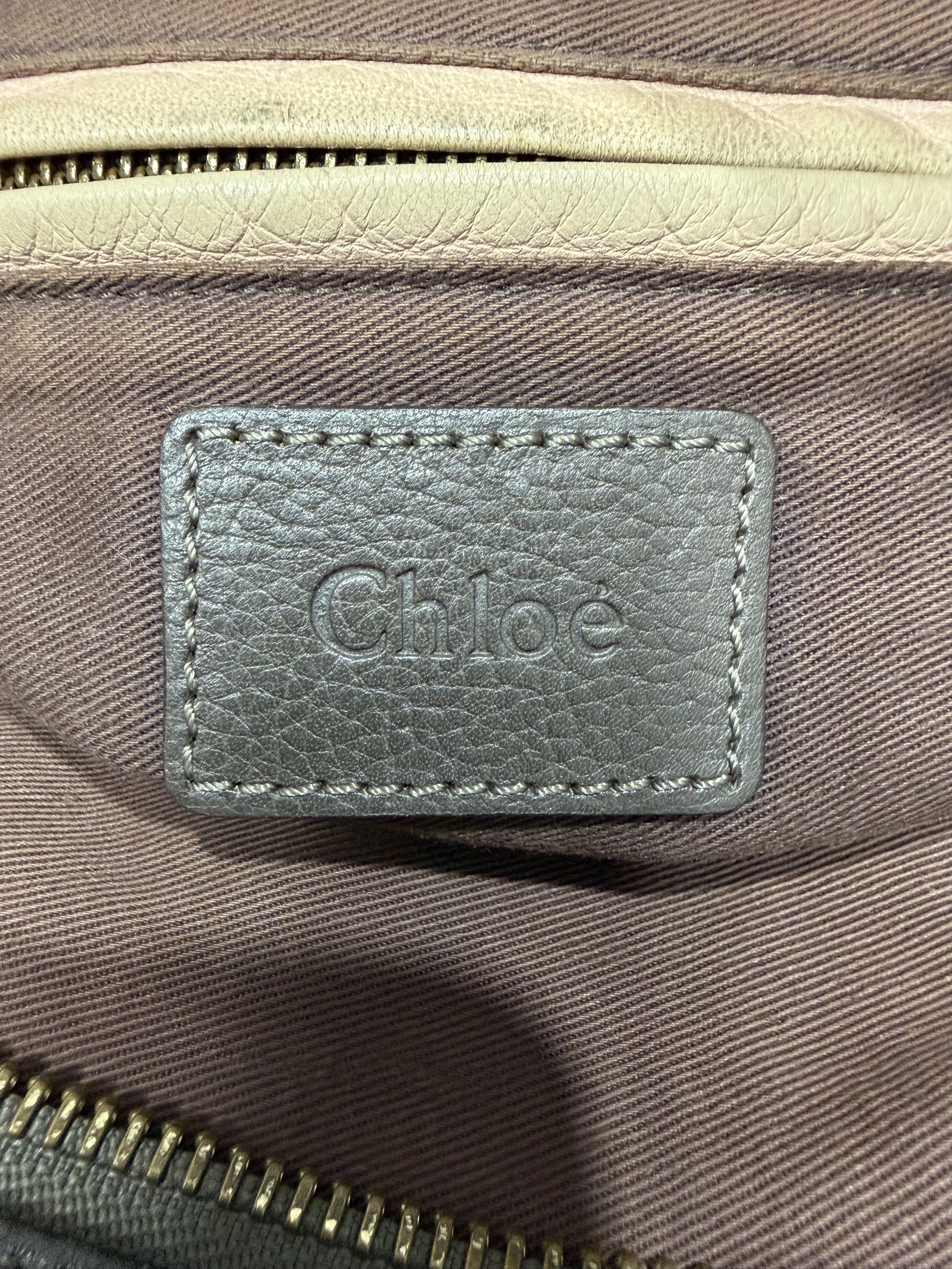 Chloe Chloe Grey Leather Medium Paraty Shoulder Bag Size ONE SIZE - 8 Thumbnail