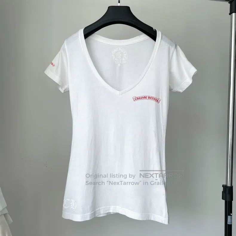 Chrome Hearts CHROME HEARTS Size XS V-neck short sleeve with dark horsesh Size US XS / EU 42 / 0 - 1 Thumbnail