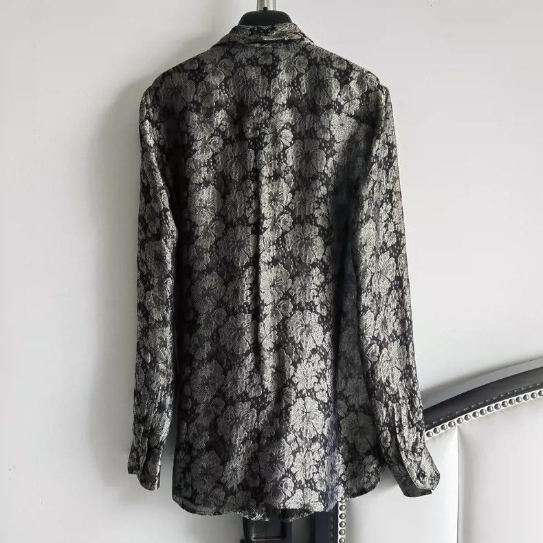 Yves Saint Laurent saint laurent size 39 16 FW gilded hibiscus shirt 2501-Next Size US M / EU 48-50 / 2 - 2 Thumbnail