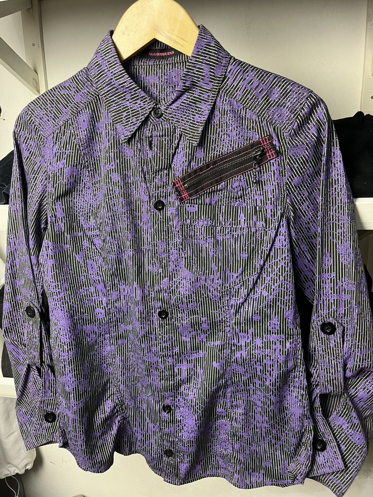 If Six Was Nine × Japanese Brand × Le Grande Bleu (L.G.B.) Rare Gothic Punk Skull algonquins All Over Print Shirt Size US M / EU 48-50 / 2 - 2 Thumbnail