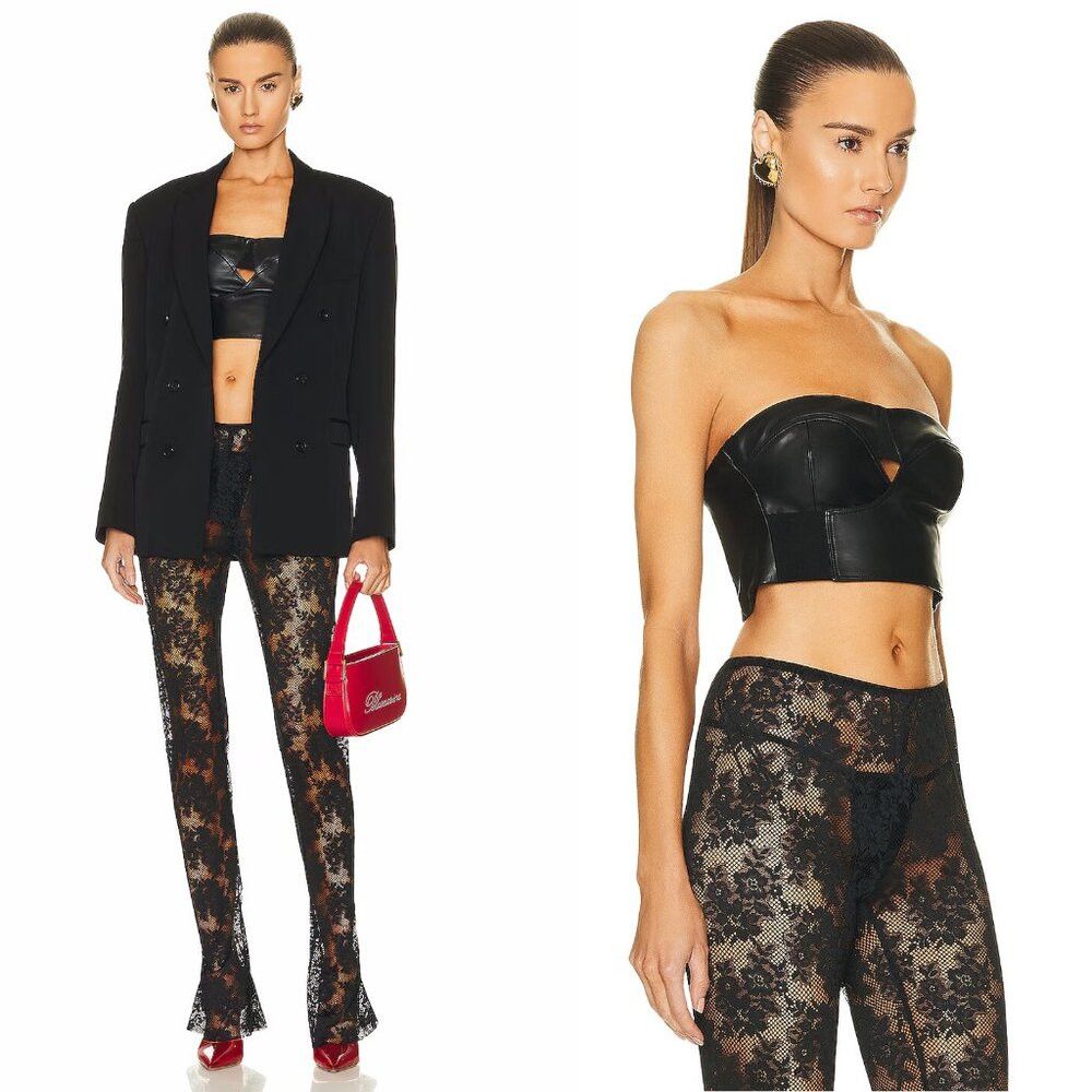Rta NWT New $495 RtA Rangi Leather Corset Black Top Size 4 Size S / US 4 / IT 40 - 2 Thumbnail