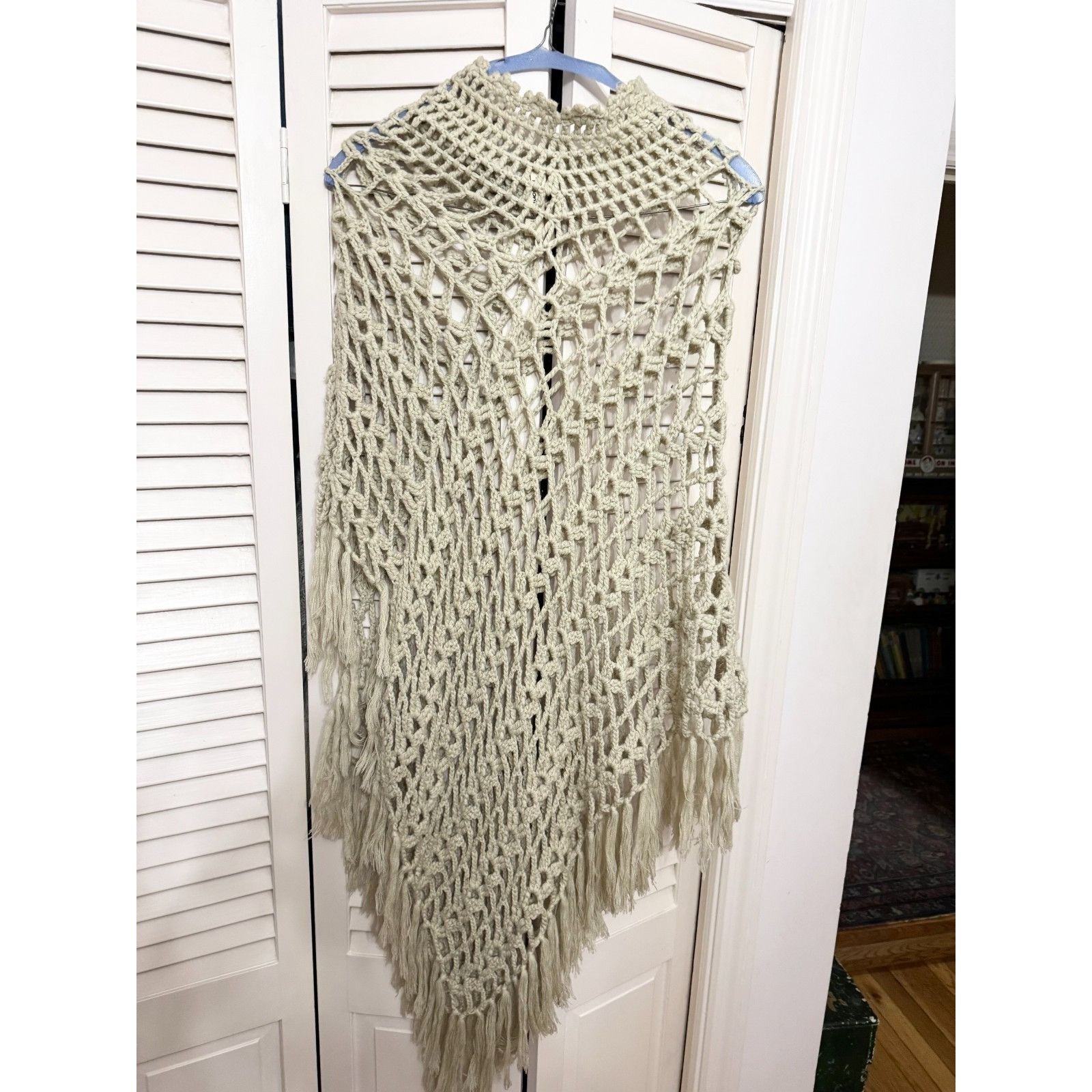 Other Bonita Knitwear Open Lace Fringe Tassel Poncho Sweater Size ONE SIZE - 4 Thumbnail