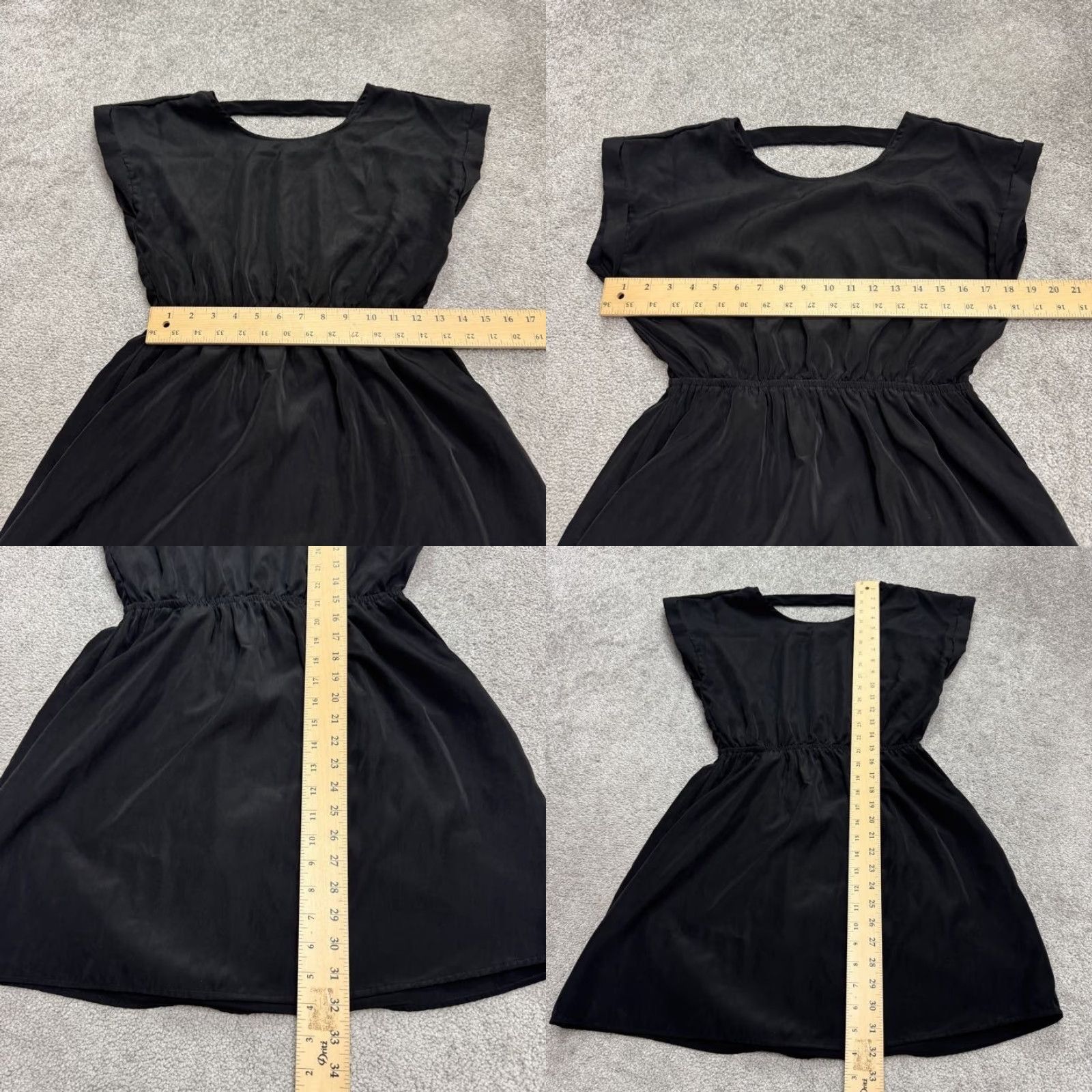 Vintage Pink Republic Dress Woman A-Line Cut Out Sleeveless Black Mini Short Crew Neck Medium Black Classic Workwear LBD Minimalist Vintage No Size M / US 6-8 / IT 42-44 - 8 Thumbnail