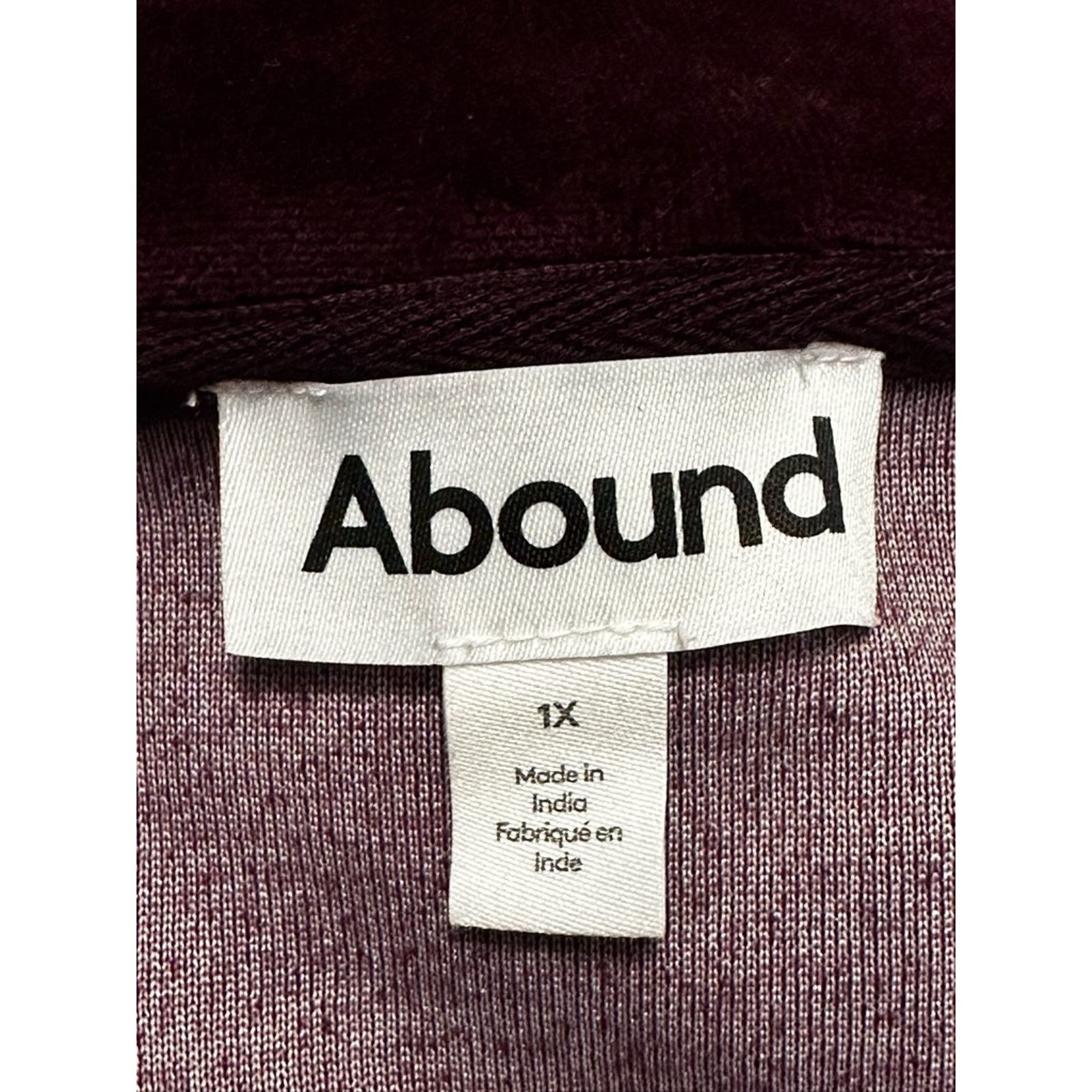 Other Abound Cropped Sweatshirt Velvet 1/4 Zip Maroon Size 1X NWOT Size XL / US 12-14 / IT 48-50 - 7 Thumbnail
