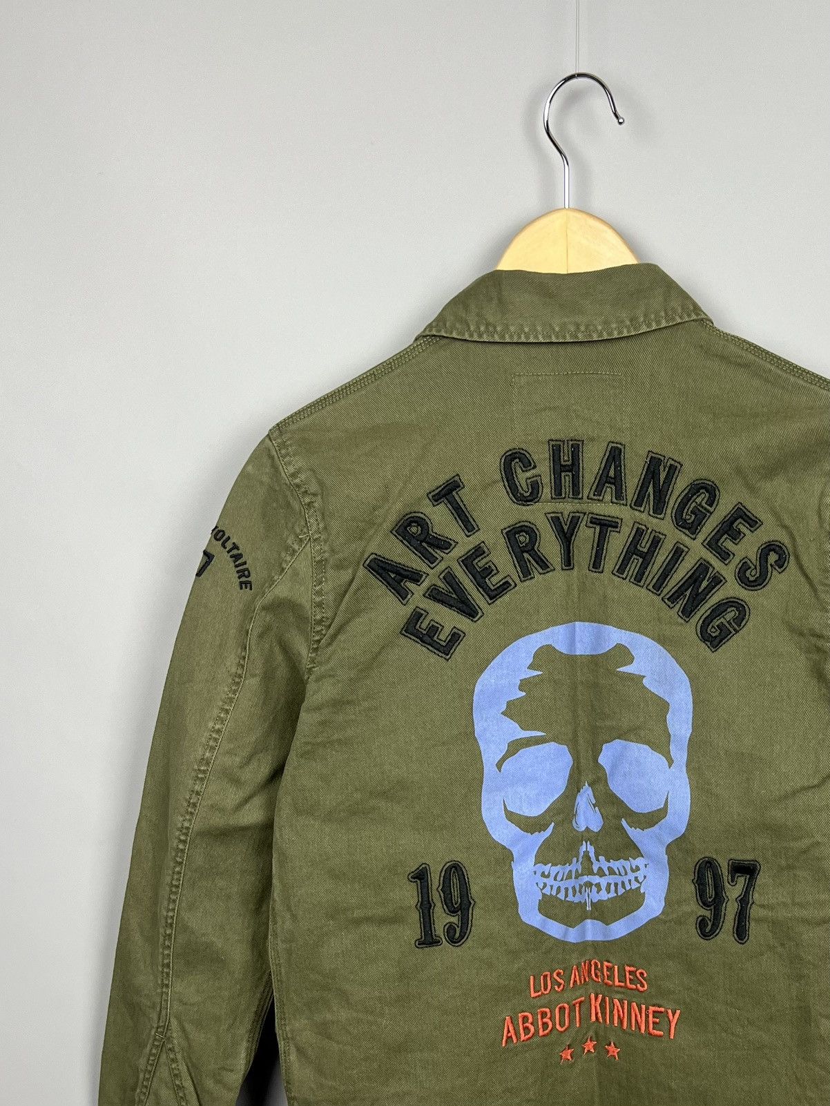 Zadig & Voltaire Kayak Military Jacket RARE Big Logo Army