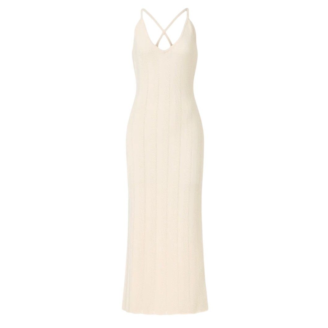 Ronny Kobo Ronny Kobo X RTR Crochet Knit Dress in Off-White, Size S Size S / US 4 / IT 40 - 1 Thumbnail