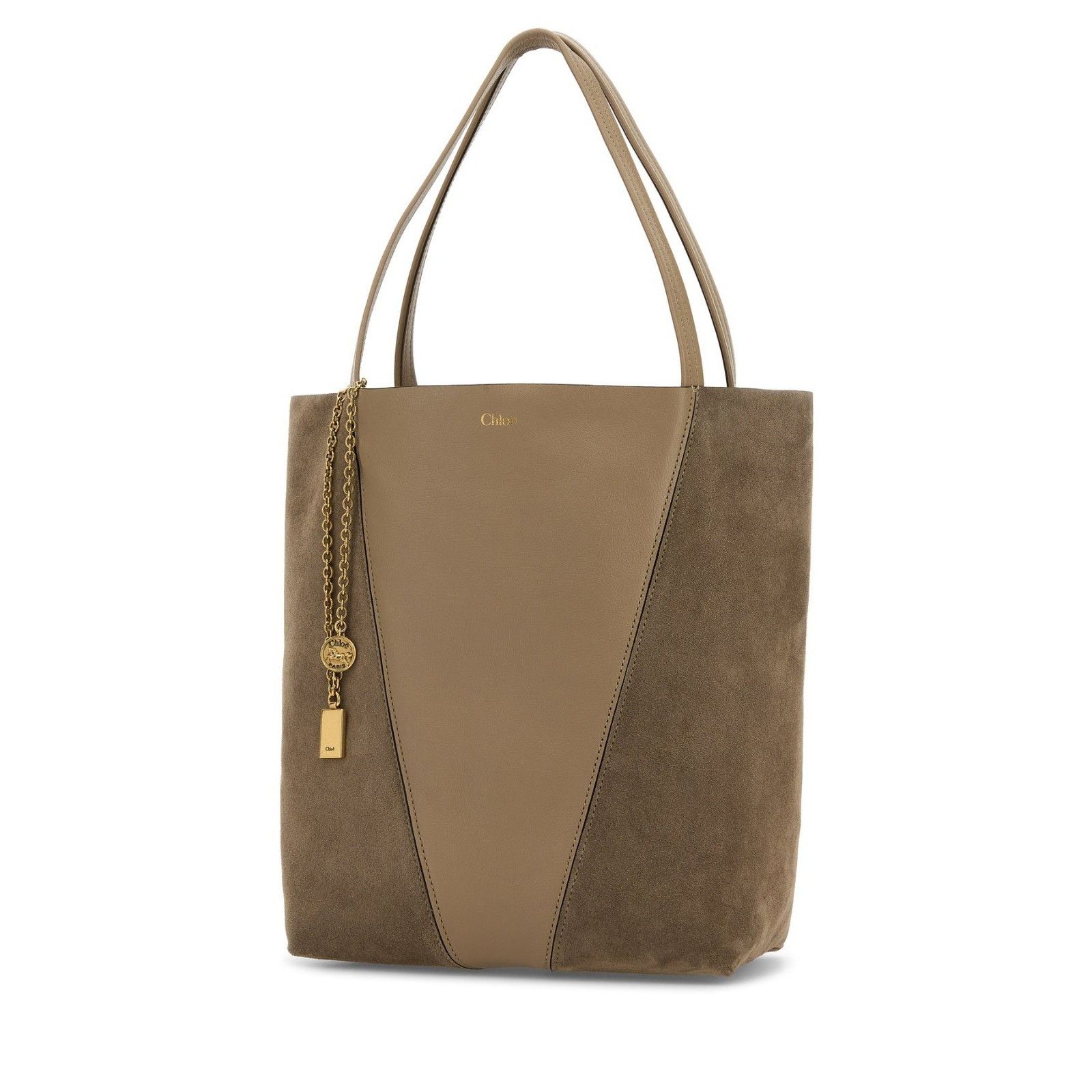 Chloe Chloe Medium Spin Boyish Brown Grained Leather/Suede Tote Ba Size ONE SIZE - 2 Thumbnail